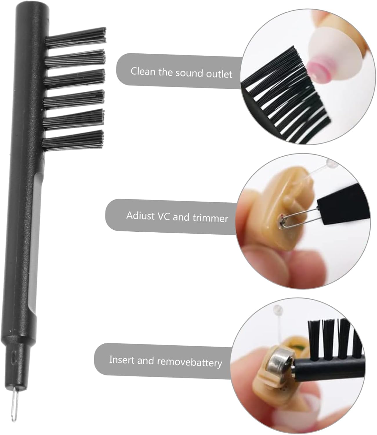 Hearing Aids Cleaning Kit Professional Hearing Aid Cleaner Brush for Daily Maintenance