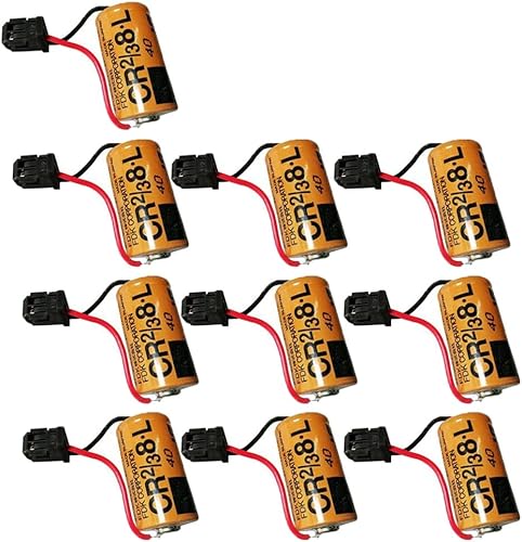 YICUAA 10Pack 2000mAh CR2/38.L 3V Battery Compatible for Fuji CR2/3 8.L 3V PLC Lithium Battery