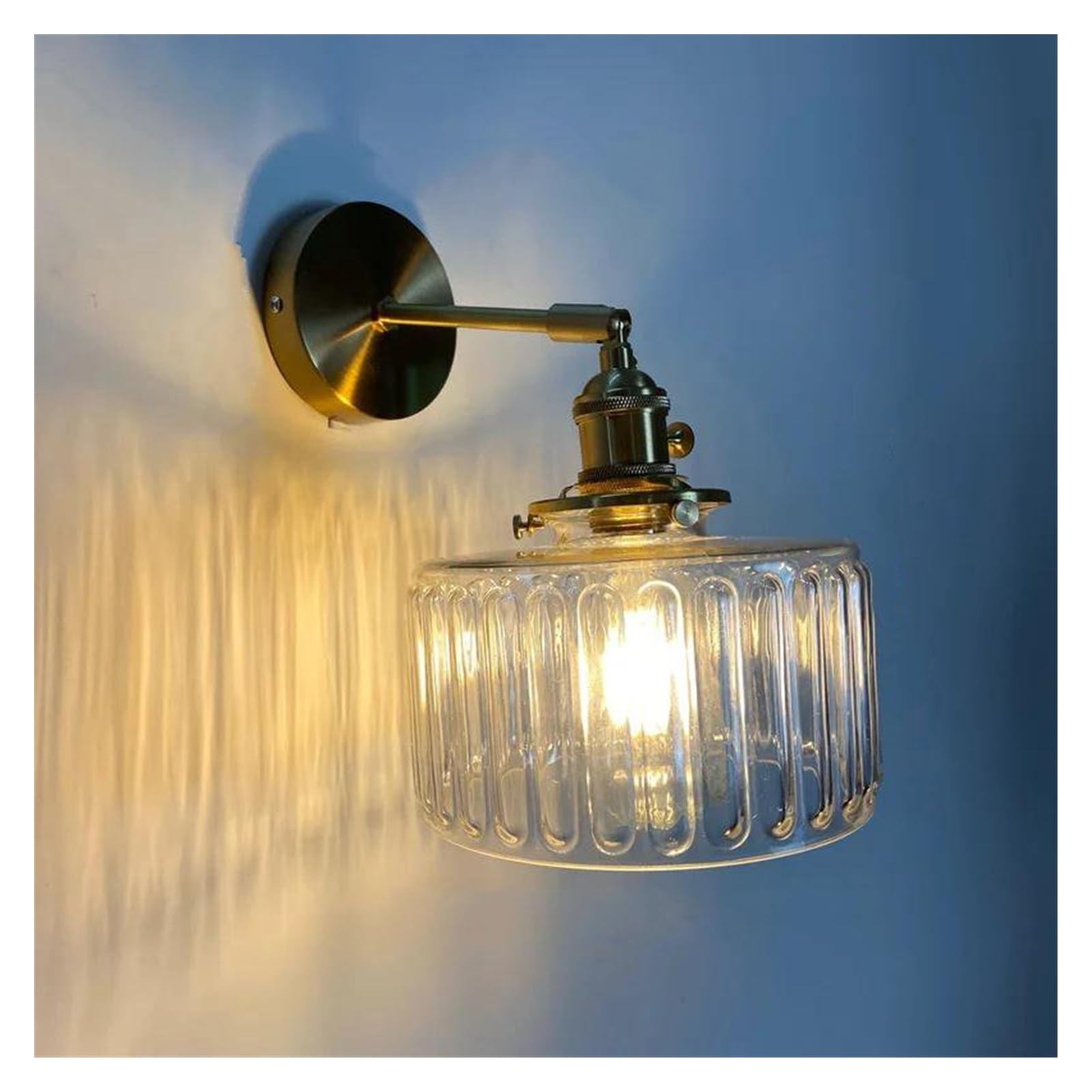 ZTCHSENZT Wall Sconces, Glass Modern LED Wall Sconce Lamp Switch On The Socket Bathroom Mirror Stair Light Nordic Copper Wandlamp Lighting,C