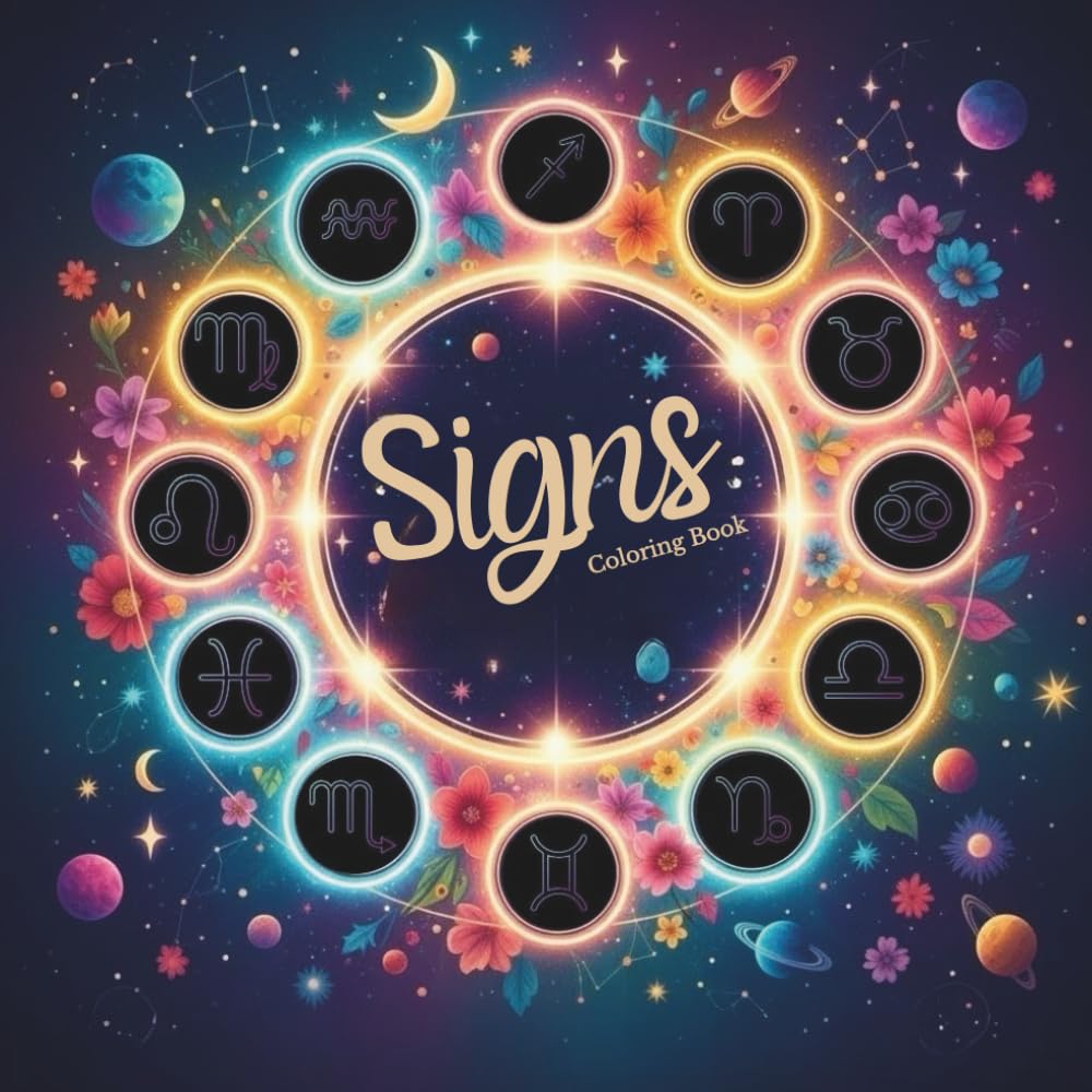 Zodiac Signs Coloring Book: Color, Relax, and Awaken Your Cosmic Energy (Mundo Do Zodíaco)