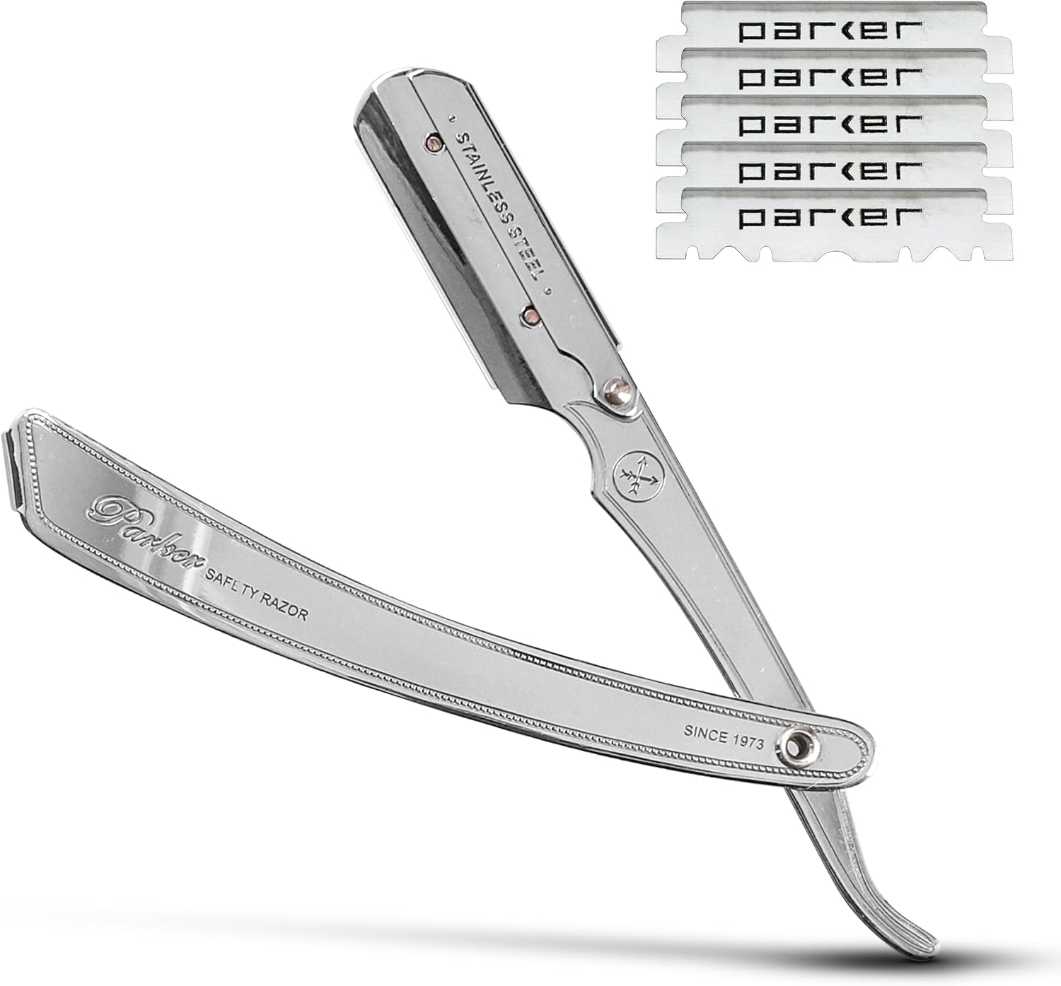 Parker SRX Folding Straight Razor Stainless Steel with 5 Blades Shavette