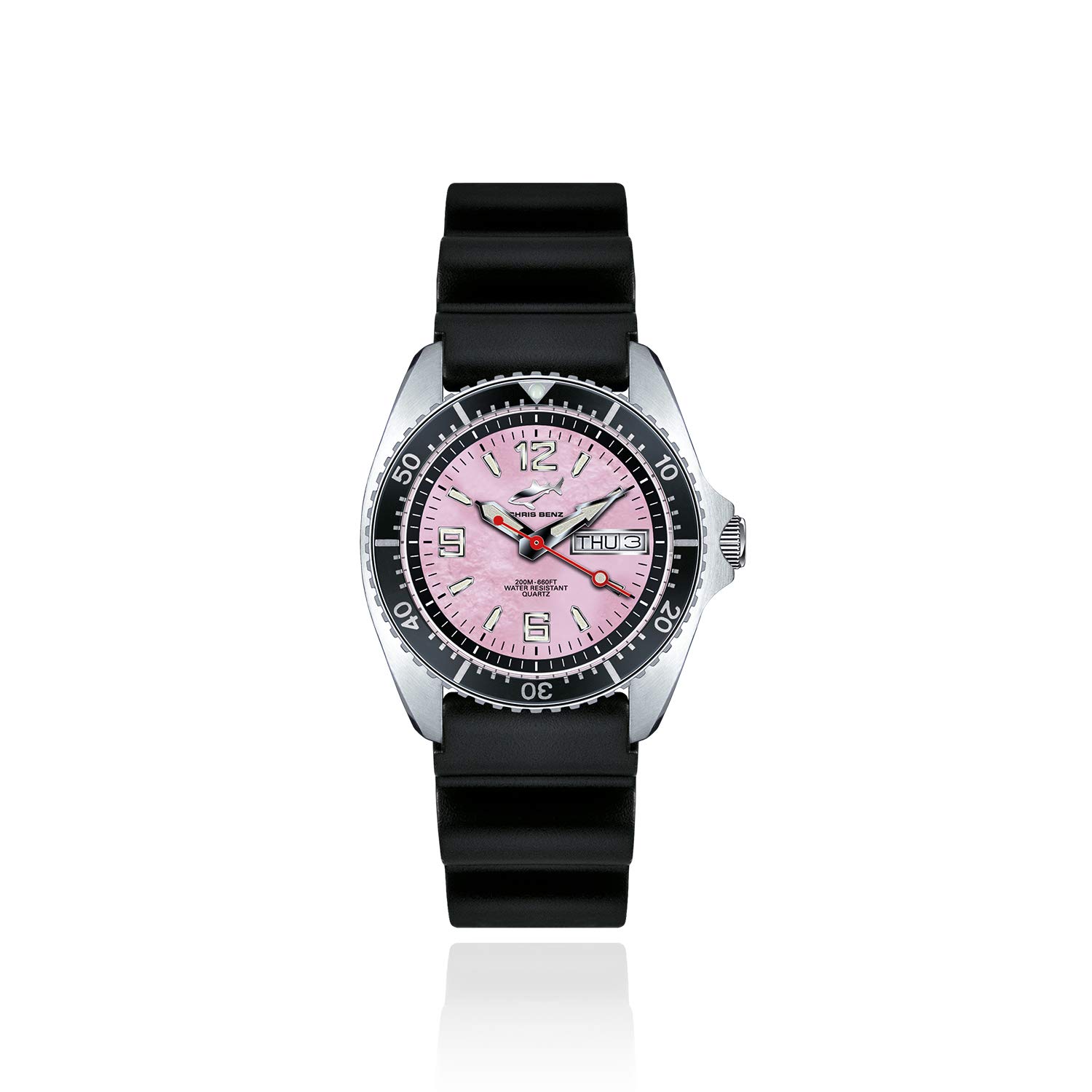 Chris Benz Men's Quartz Watch CBM.R.KB.SW with Rubber Strap