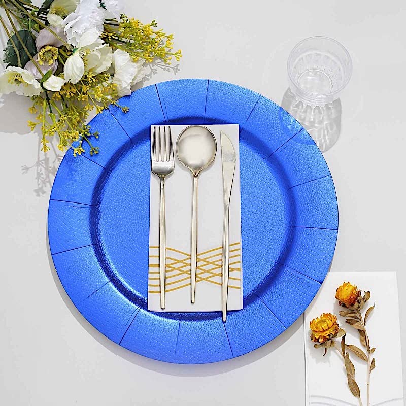 Platos desechables redondos 13 pulg azul real x10 miniatura 5