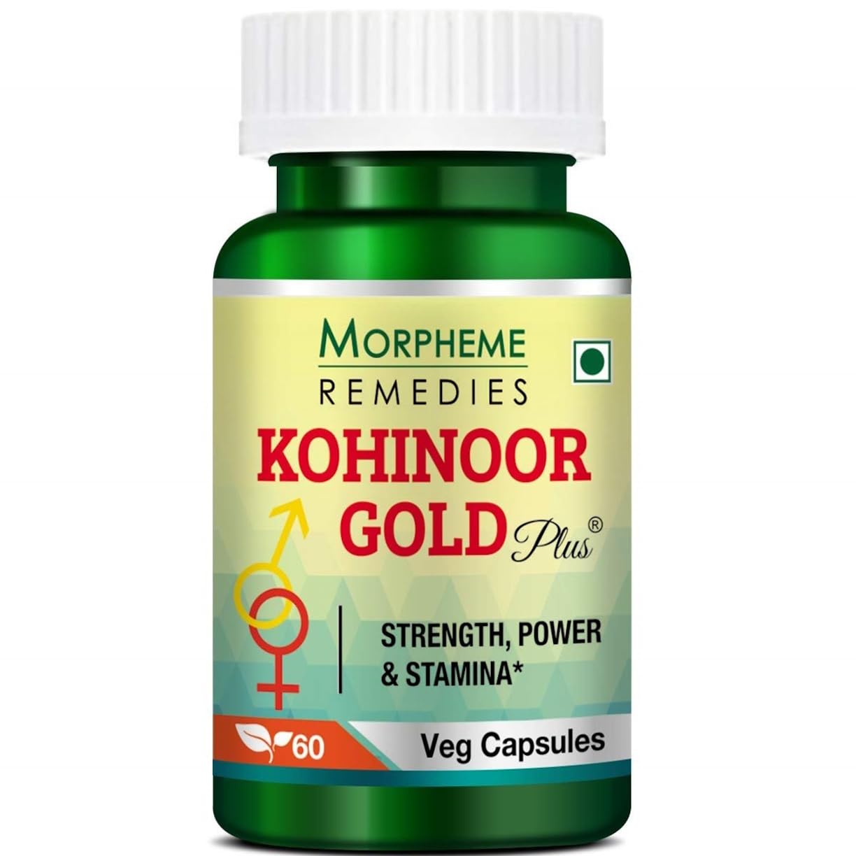 Morpheme Remedies Kohinoor Gold Plus (With Shilajit, Ashwagandha, Safed Musli, Mucuna, Tribulus) – 60 Veg Capsules