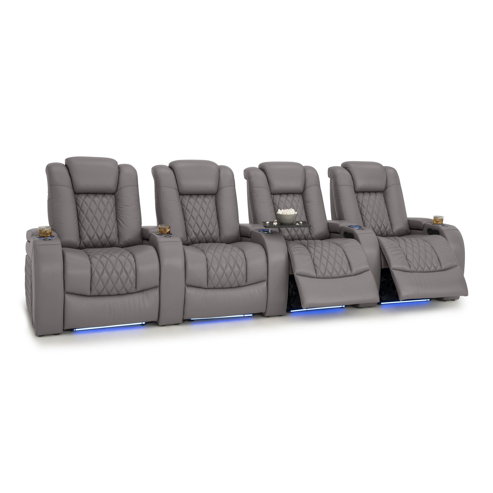 Seatcraft Diamante Home Theater Seating Gray Row of 4