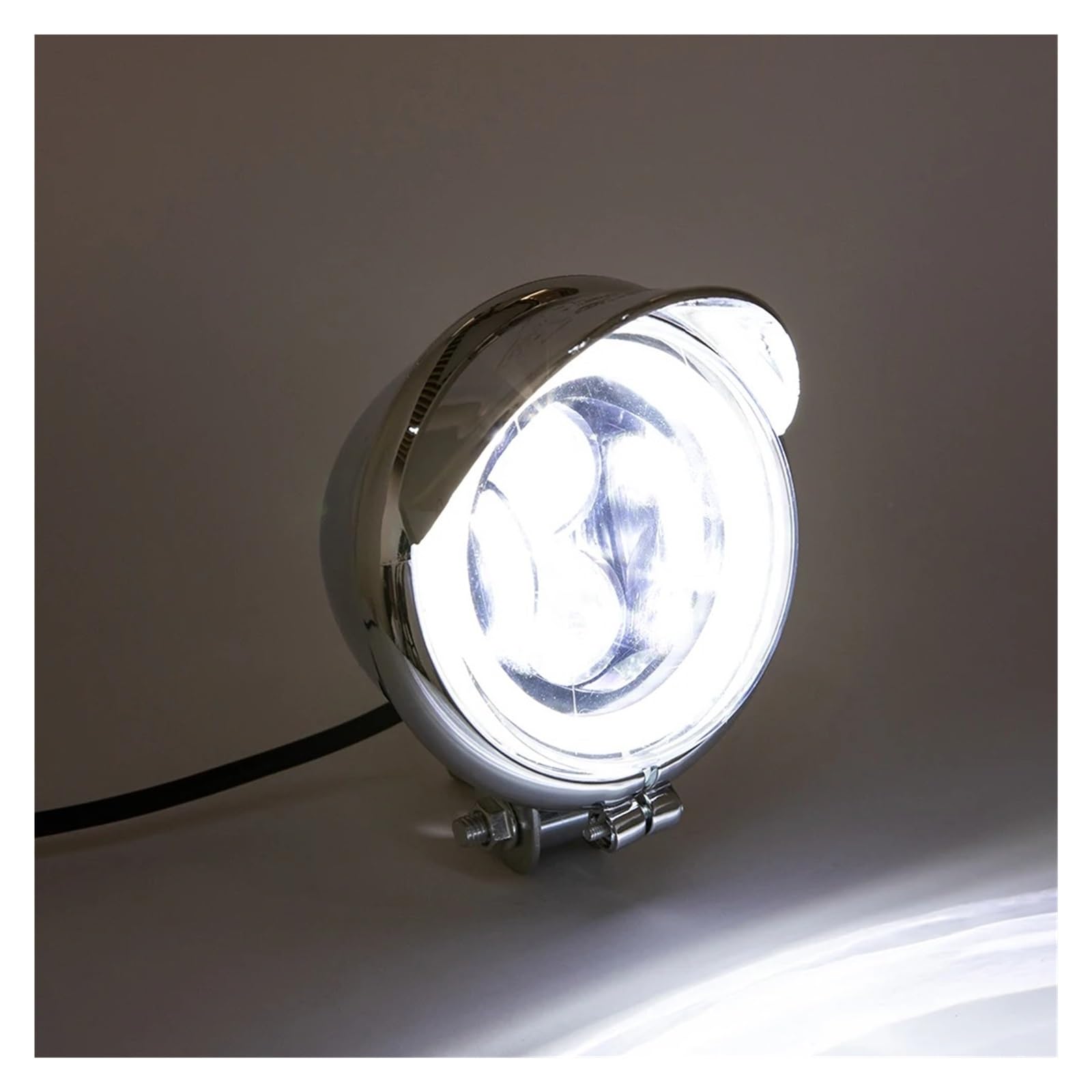 SANCAK Fari Per Motociclette Per Vecchi Per Scuola Per I Tour Per Motociclette Cromate Fari Universali A LED 12V Fendinebbia