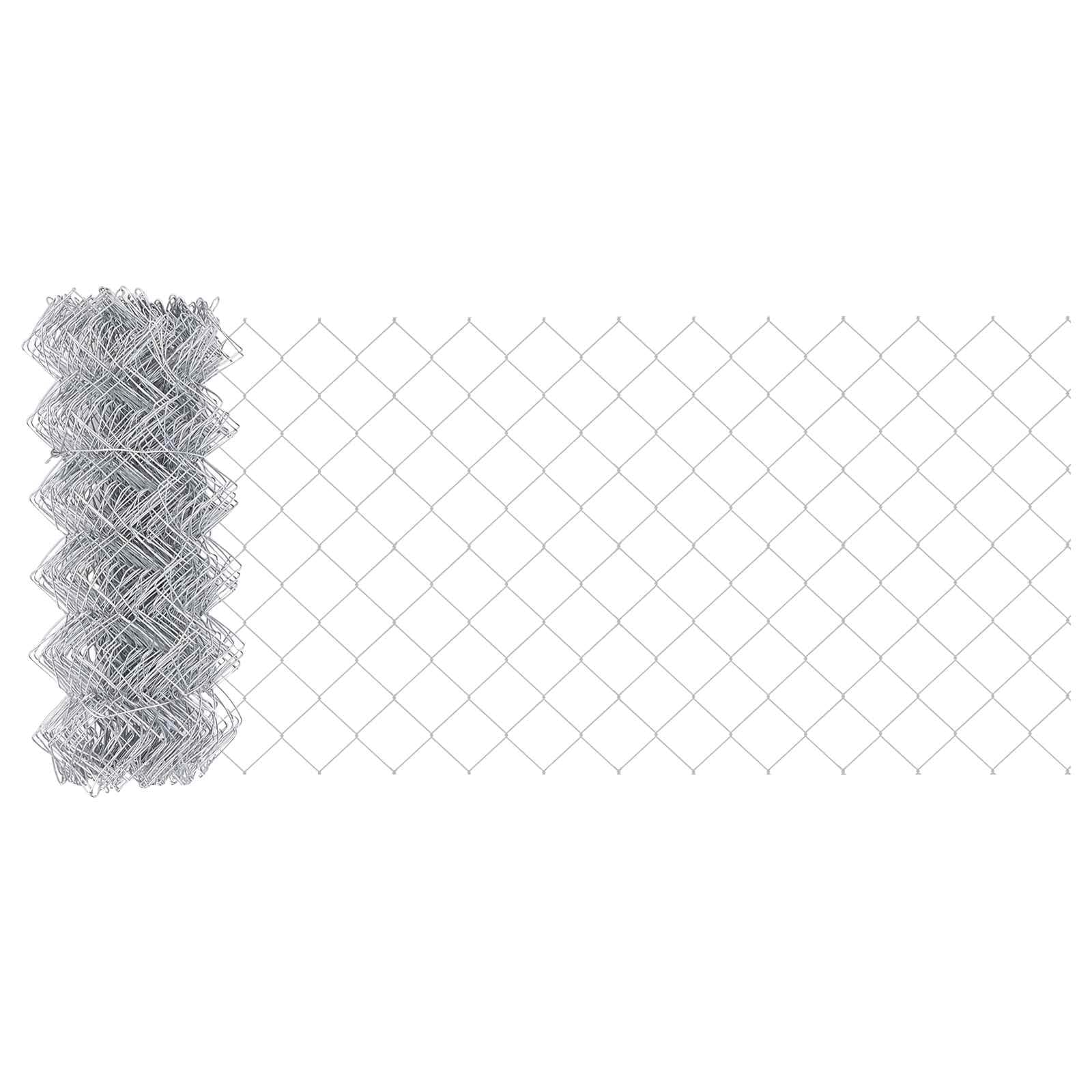 Galvanised Steel Chain Link Fence 10x0.4m Silver Roll Weatherproof Rust Proof Garden Boundary Barrier for Outdoor Patio Terrace Use