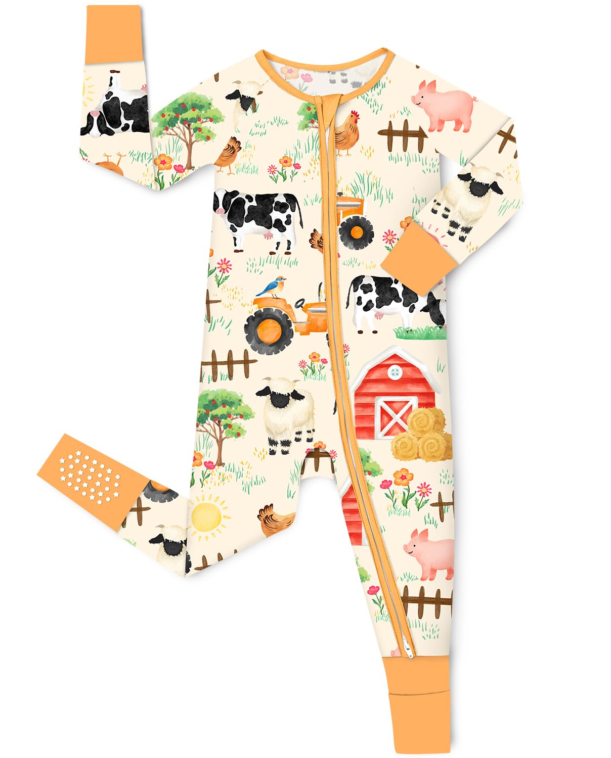 babee Reshinee Bamboo Viscose Baby Convertible Footie Pajama, Zipper Pajamas for Baby Boys & Girls, Sleep & Play Footed