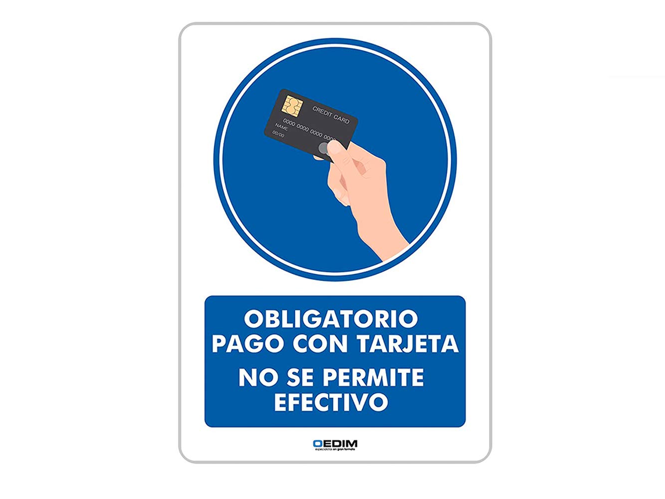 Oedim Panneau de paiement obligatoire avec carte | 14,85 x 21 cm | Divers matériaux |
