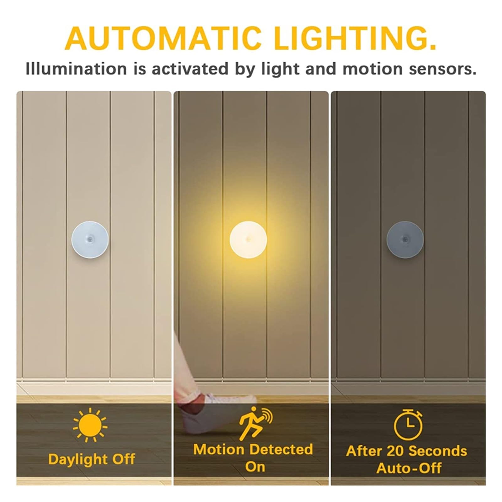 Luces Bajo Armario Luz LED Nocturna Con Sensor De Movimiento, Lámpara Regulable Recargable Por USB, Inalámbrica, For Dormitorio, Cocina, Armario, Lámparas Ahorro Energía(White Light,5 PCS)