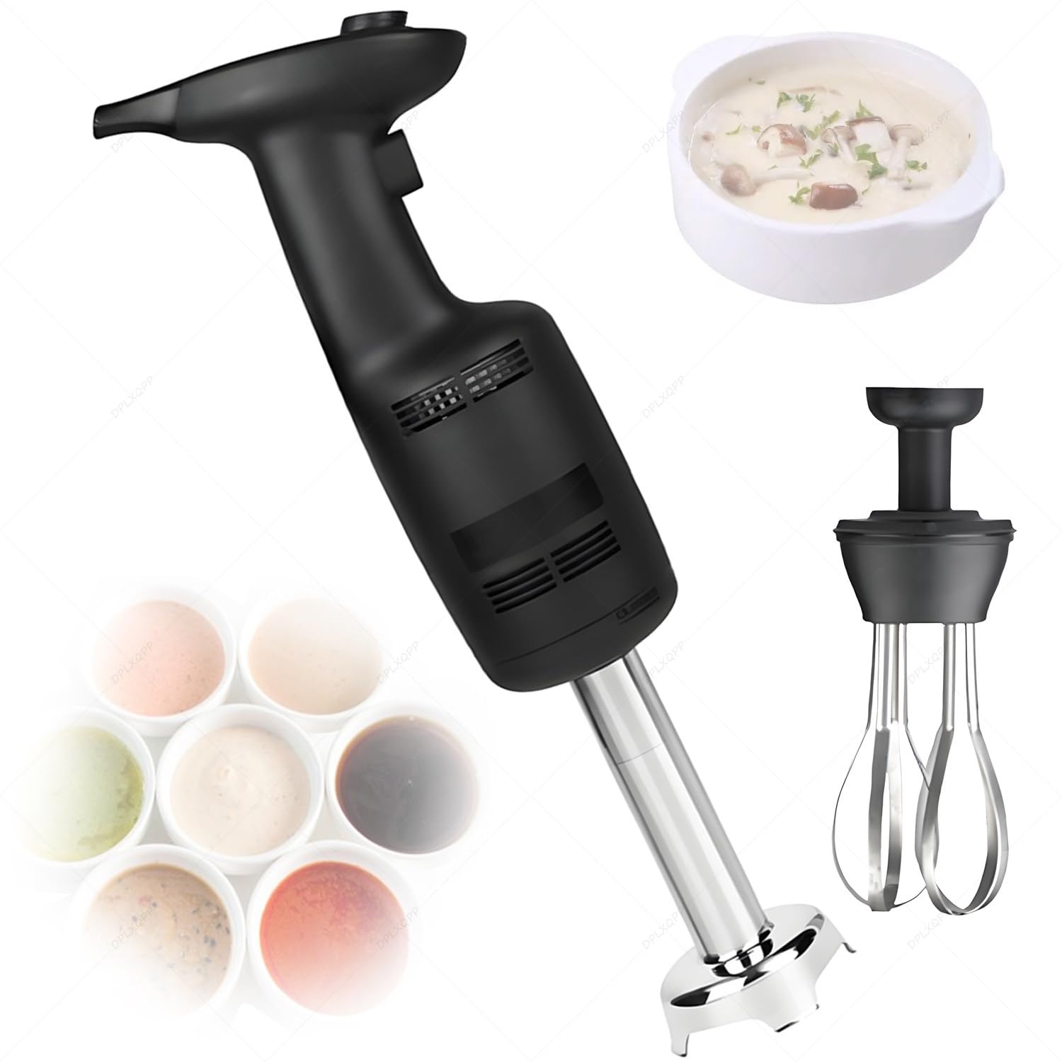 XNXYSMKJ Commercial Immersion Blender with High-Speed Motor for Professional Soup and Puree Preparation.with Replaceable Whisk Options. (Add awhisk)