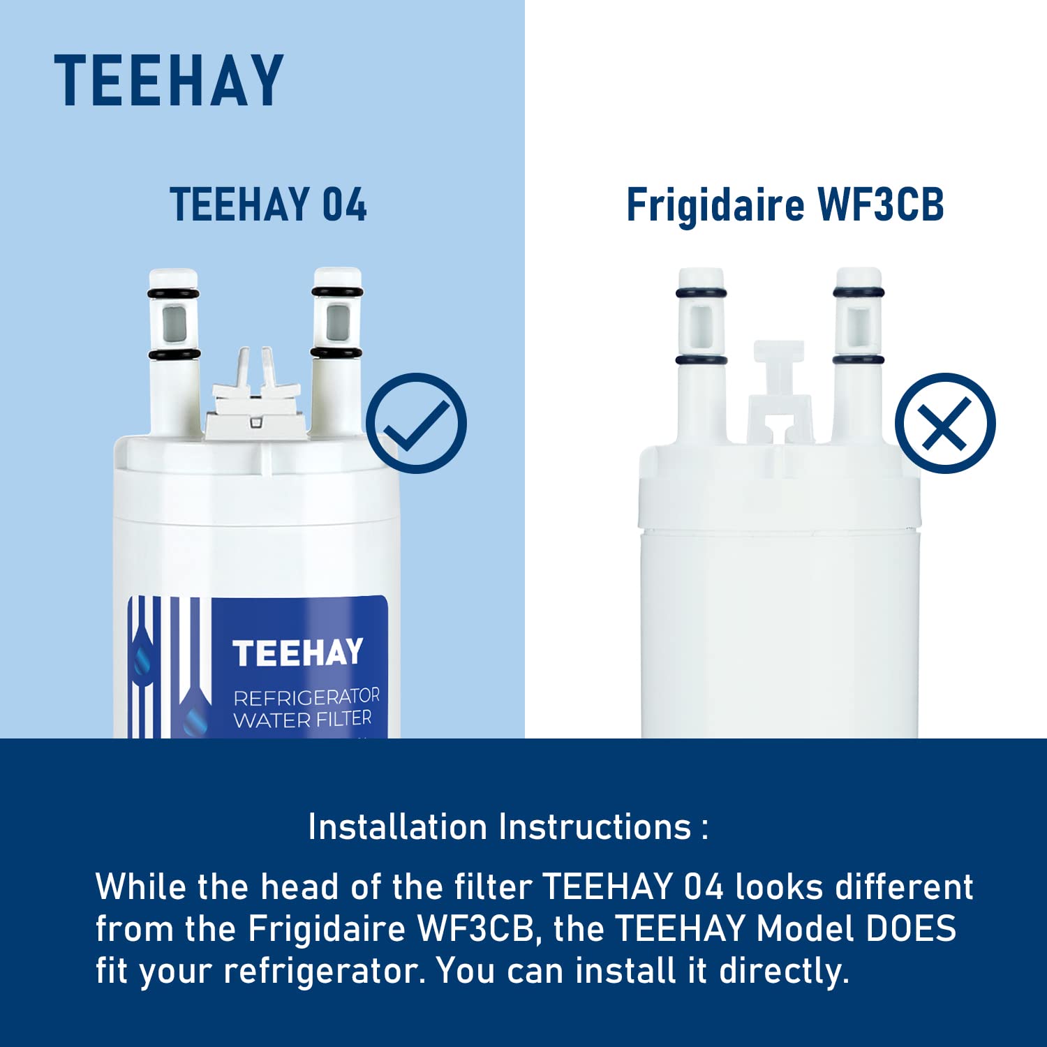 TEEHAY WF3CB Frigidaire Water Filter Replacement, TH04 Refrigerator