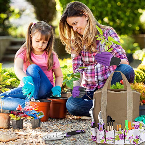 Garden Tools Set 83 Piece, Succulent Tools Set Included, Heavy Duty Aluminum Gardening Tools for Gardening, Non-Slip Ergonomic Handle Tools, Storage Tote Bag, Gifts Tools for Women - Image 3