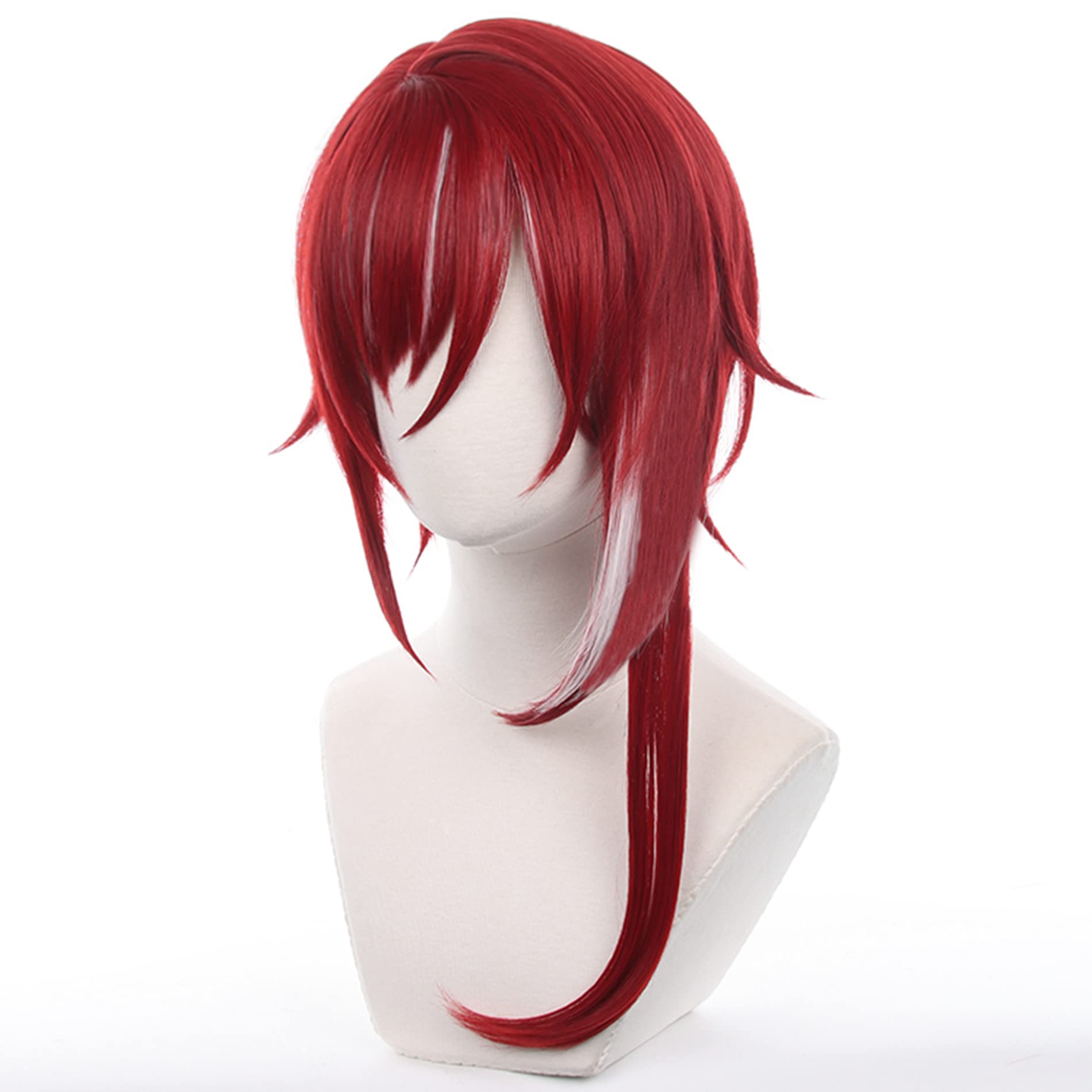 Red Highlight White Long Wig for Anime with Heat Resistant Fiber Synthetic for Women Men Halloween Comic Con Cos Role Replacement Wigs - Image 3