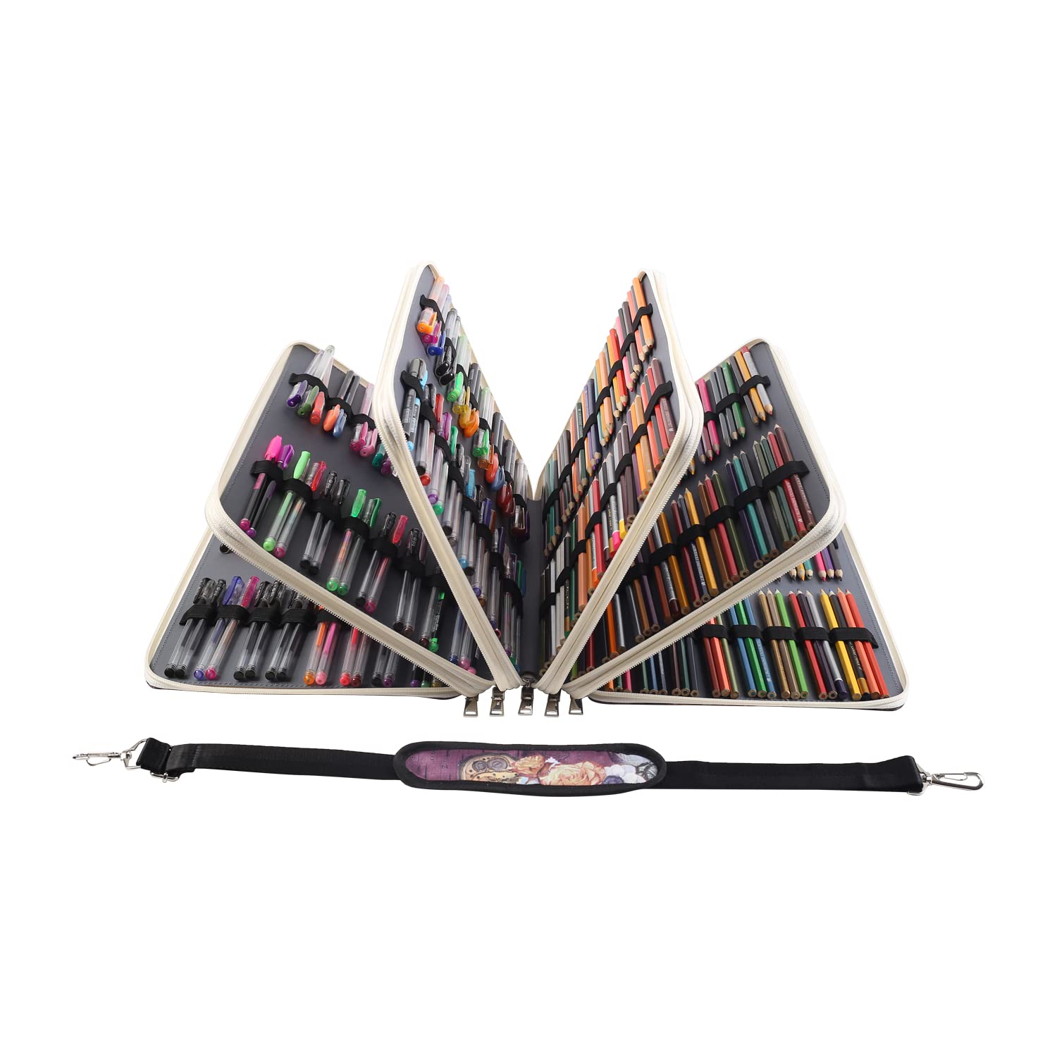 Shulaner - Trousse à Crayons 500 Emplacements | Organisation Artiste, Portable, Noir