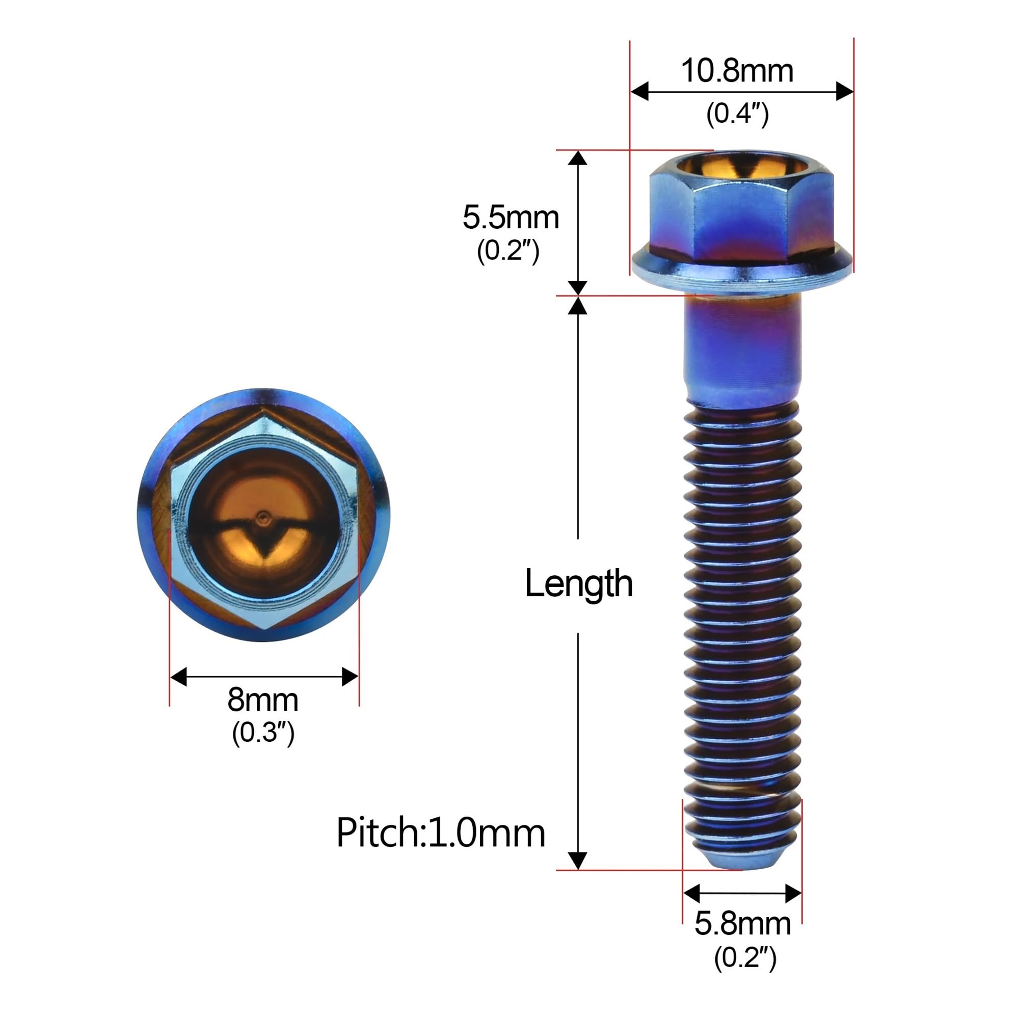 M7 Titanio Tappo Allen Testa Presa Viti Bulloni 10 15 20 25 30 35 - Foto 12