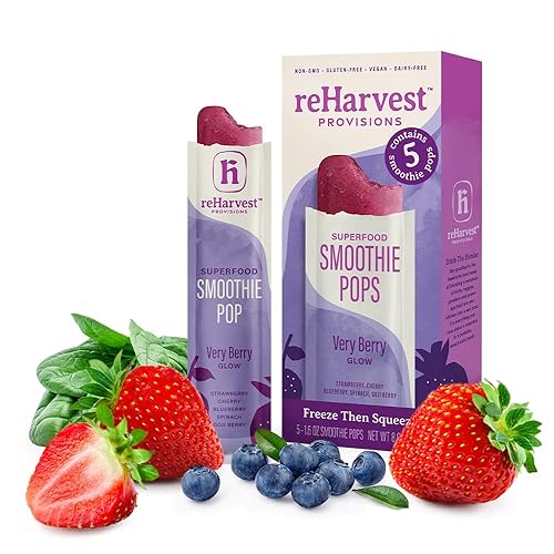Re-Harvest Provisions Smoothie Pops Very Berry Glow 5 unidades Frutas congeladas verduras superalimentos Sin lácteos vegano sin gluten sin