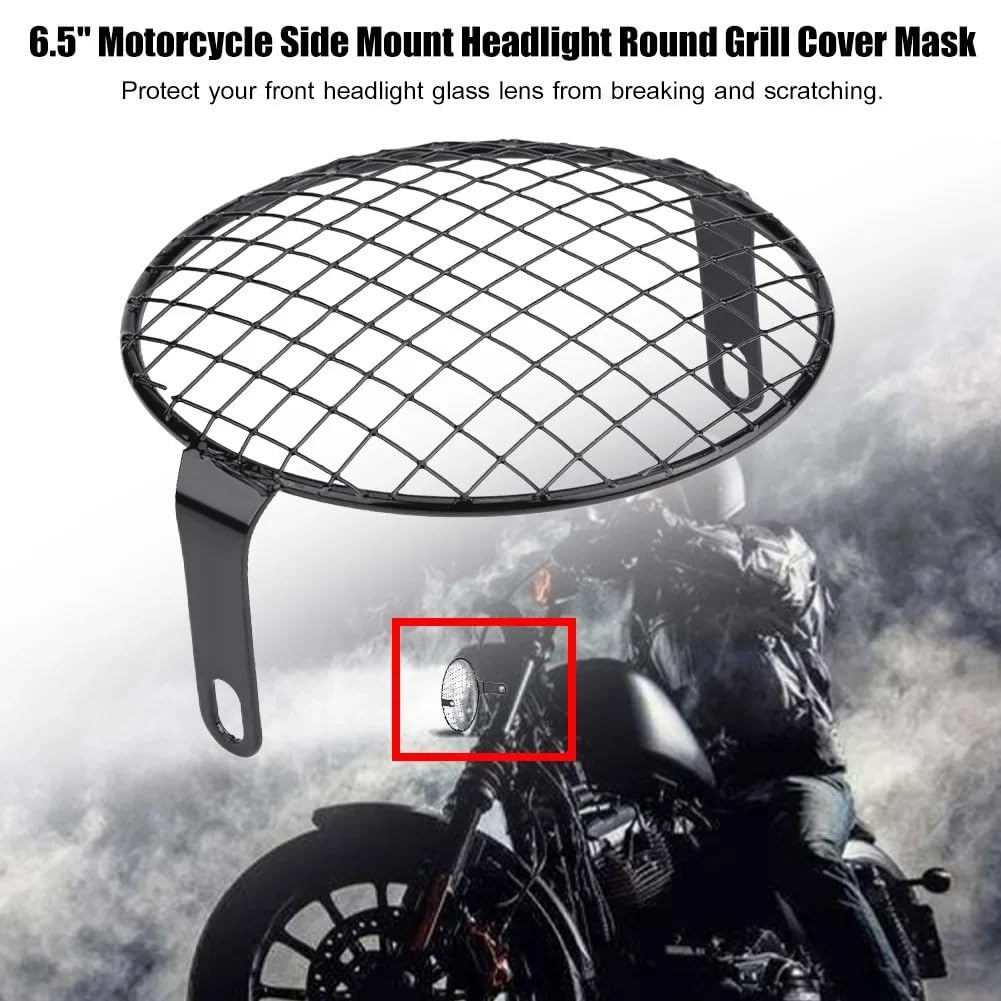 osłona reflektora 6,5-calowy Uniwersalny Motocyklowy Ochraniacz Reflektorów W Retro Grill osłona grilla reflektora(Checks)