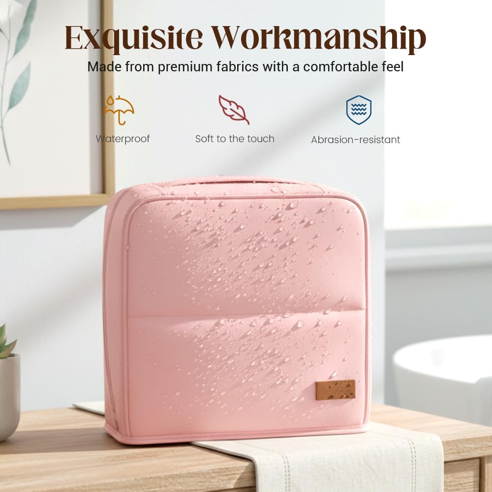 Leather Standing Makeup Bag with Compartments, Travel Make Up Bags, Waterproof Portable Cosmetic Organizer Travel, Vertical Toiletry Bag with Detachable Mirror for Luggage Handle (Beige, L)