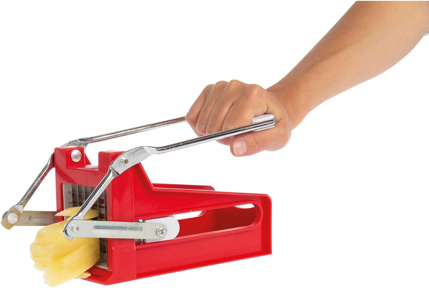 Equinox 542640 Stainless Steel and Plastic Chip Cutter - Manual Vegetable Cutter Easy to Clean - L 24cm W 11cm H 10cm + 2 Interchangeable Inserts