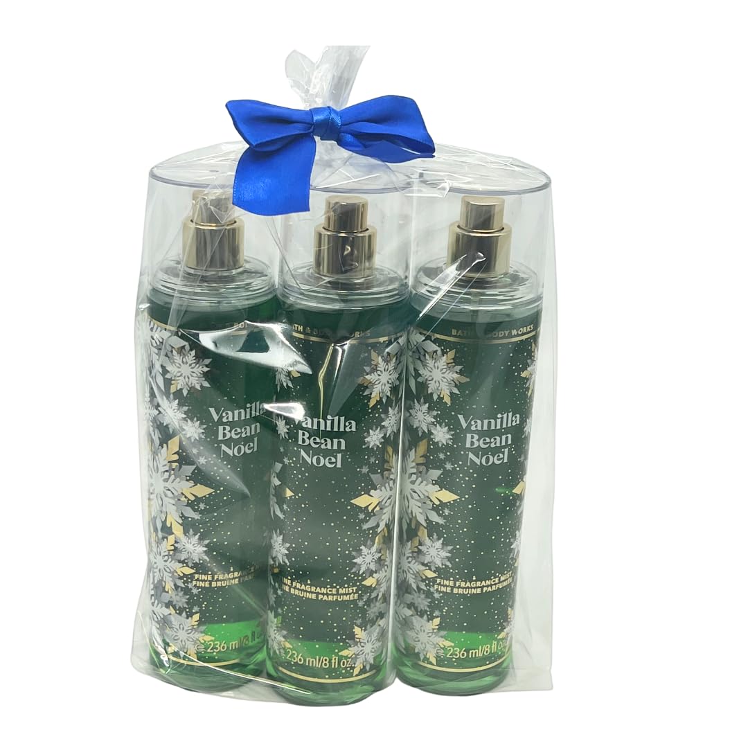 Bath & Body Works Vanilla Bean Noel Fine Fragrance Mist Gift Pack for Holiday - Lot of 3