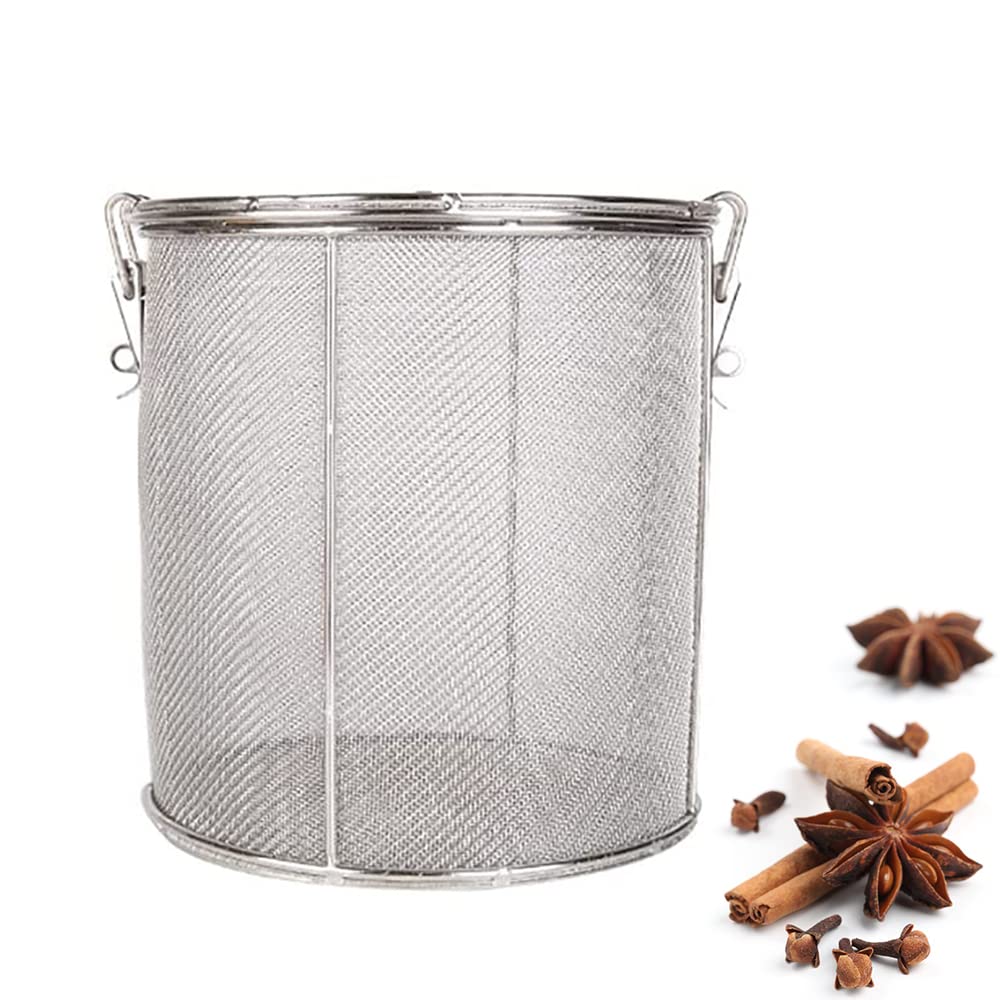 Tamis filtrant pour cage à saumure en acier inoxydable, tamis filtrant pour arômes d'épices avec crochet à chaîne étendu, utilisé pour préparer du thé en vrac, des épices et des condiments, 10 cm