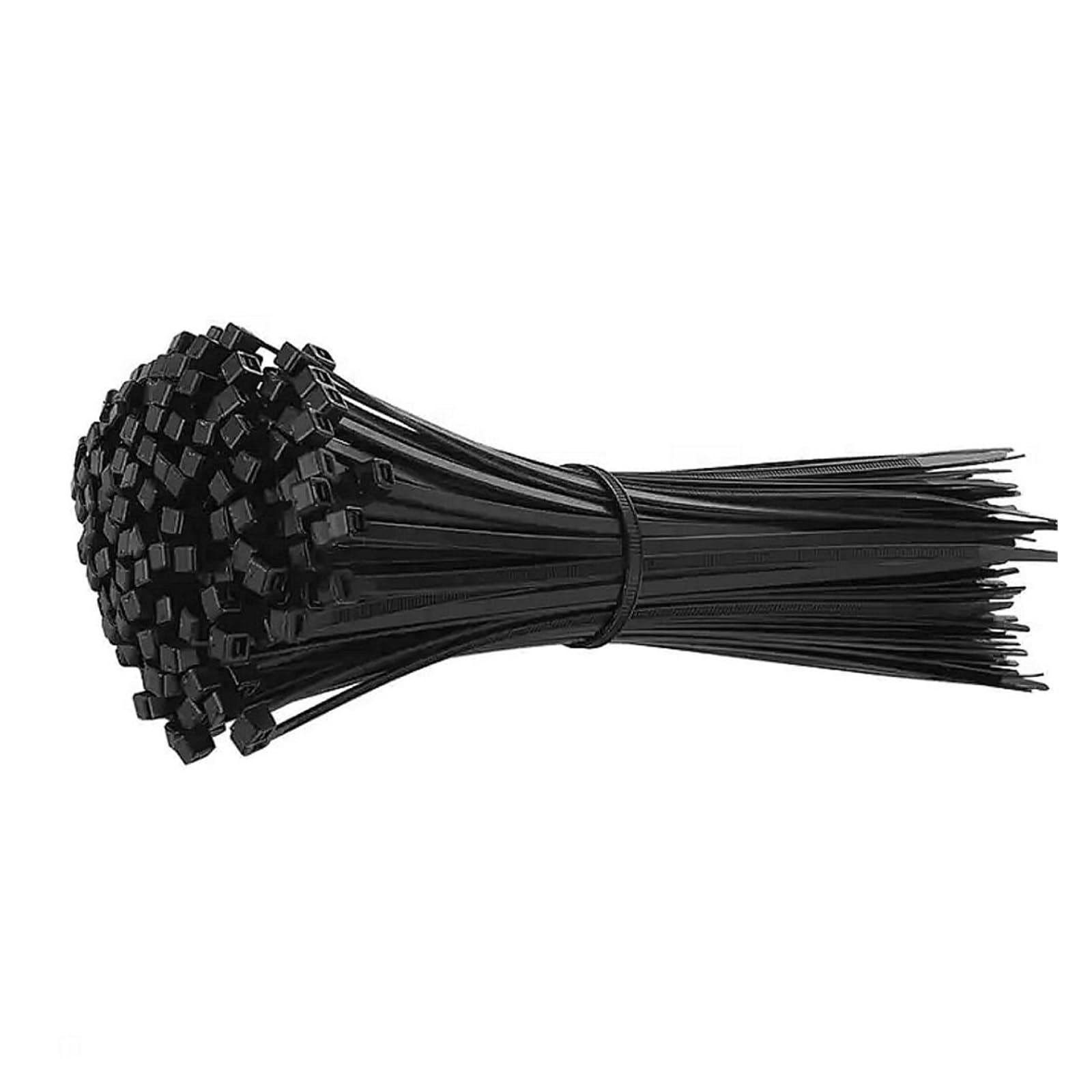 Nylon Cable Tie Buckle， Cable Ties Self-Locking Nylon Multicolor Multiple Sizes 100Pcs(Black,3x100mm 100Pcs)