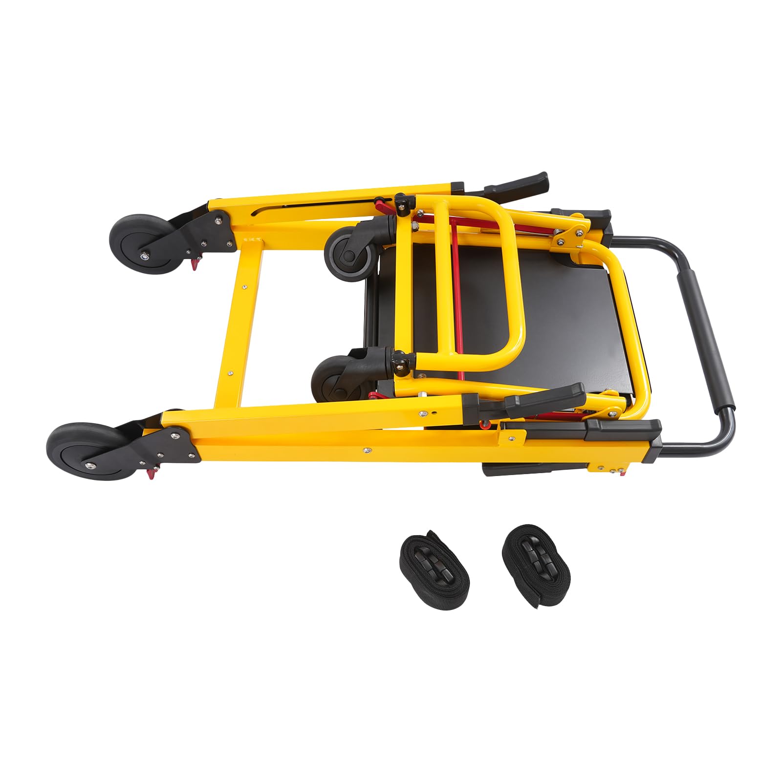EMS Silla de escalera de aleación de aluminio, silla plegable de 350 libras, silla de evacuación multiusos de 2-4 ruedas para bomberos, silla de escalera manual para personas mayores, discapacitados