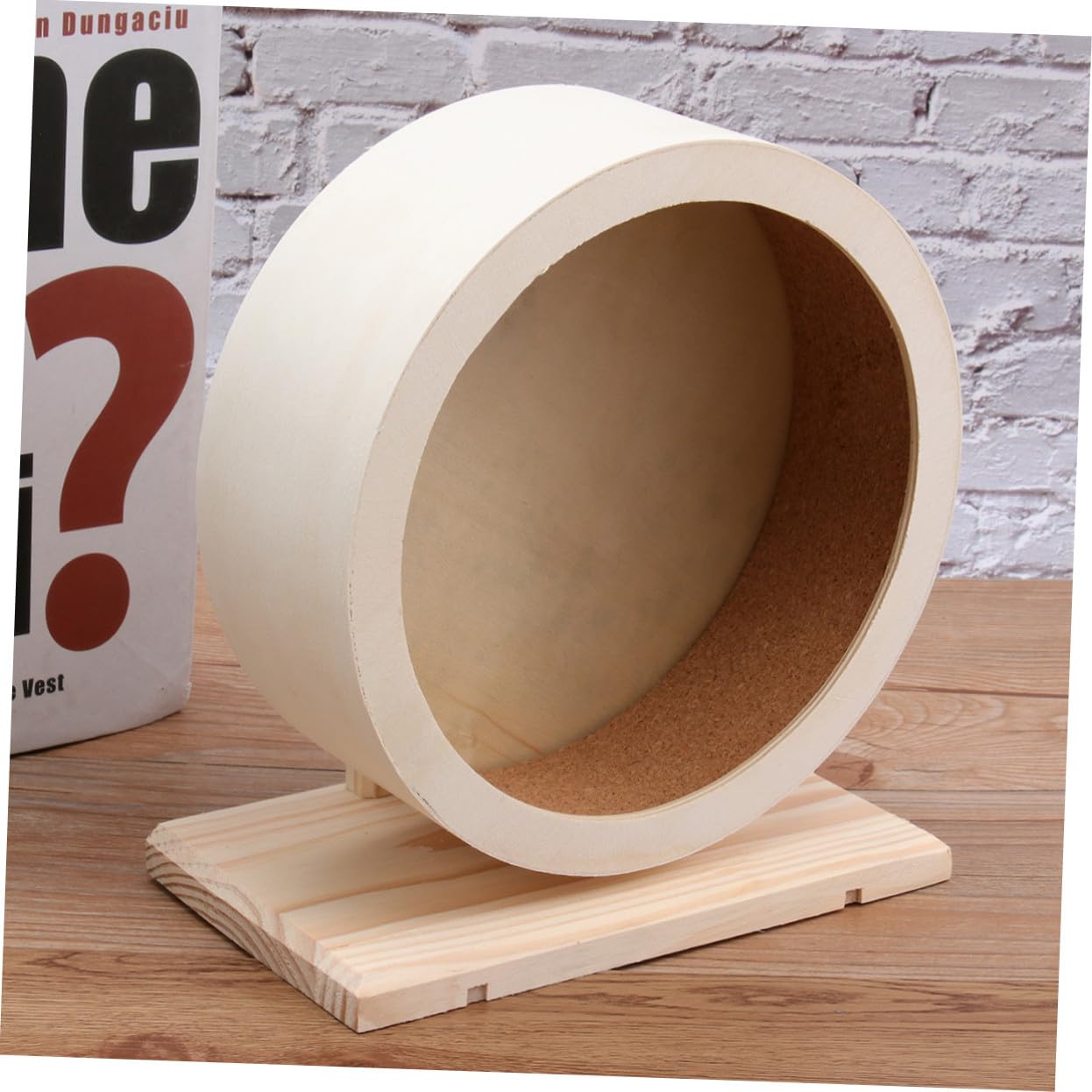 Holz Laufrad für Hamster und Kleine Tiere, Beige