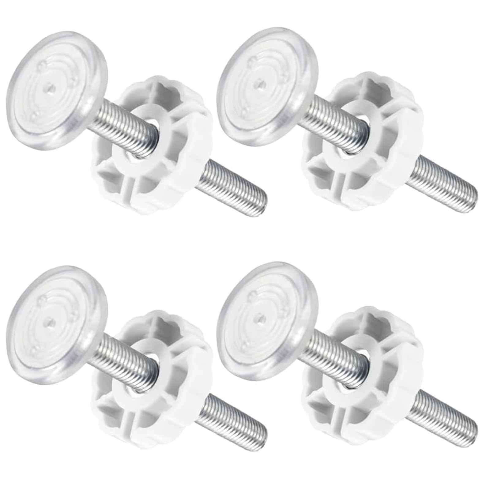 4 Pack of M10 Spindle Screw Bolts, Baby Gate Guru Extra Long M10 (10 mm) Spindle Rods for Pressure Mounted Gates Replacement Set for Baby and Pet Safety Gates - Choose Your Color (10 mm, White)