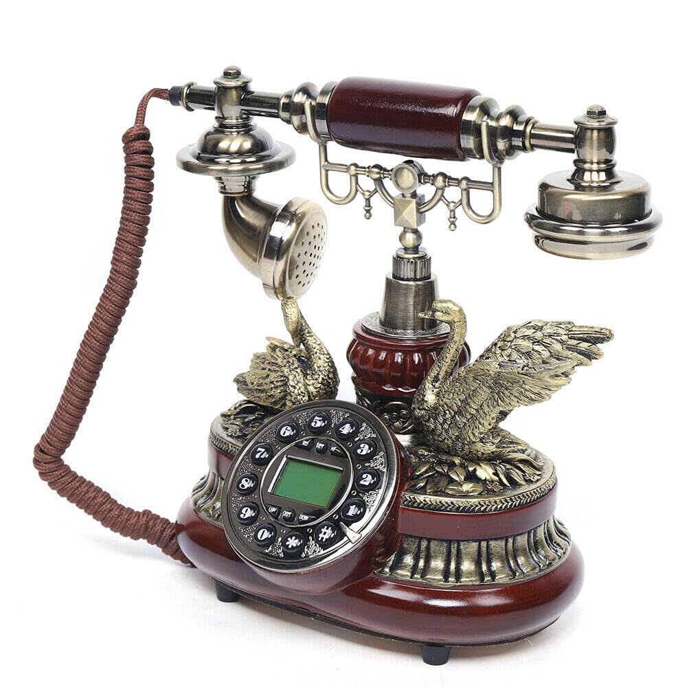 Retro Festnetztelefon Vintage FSK/DTMF Haustelefon Schnurgebundenes Antik Telefon für das Hotelbüro Hause