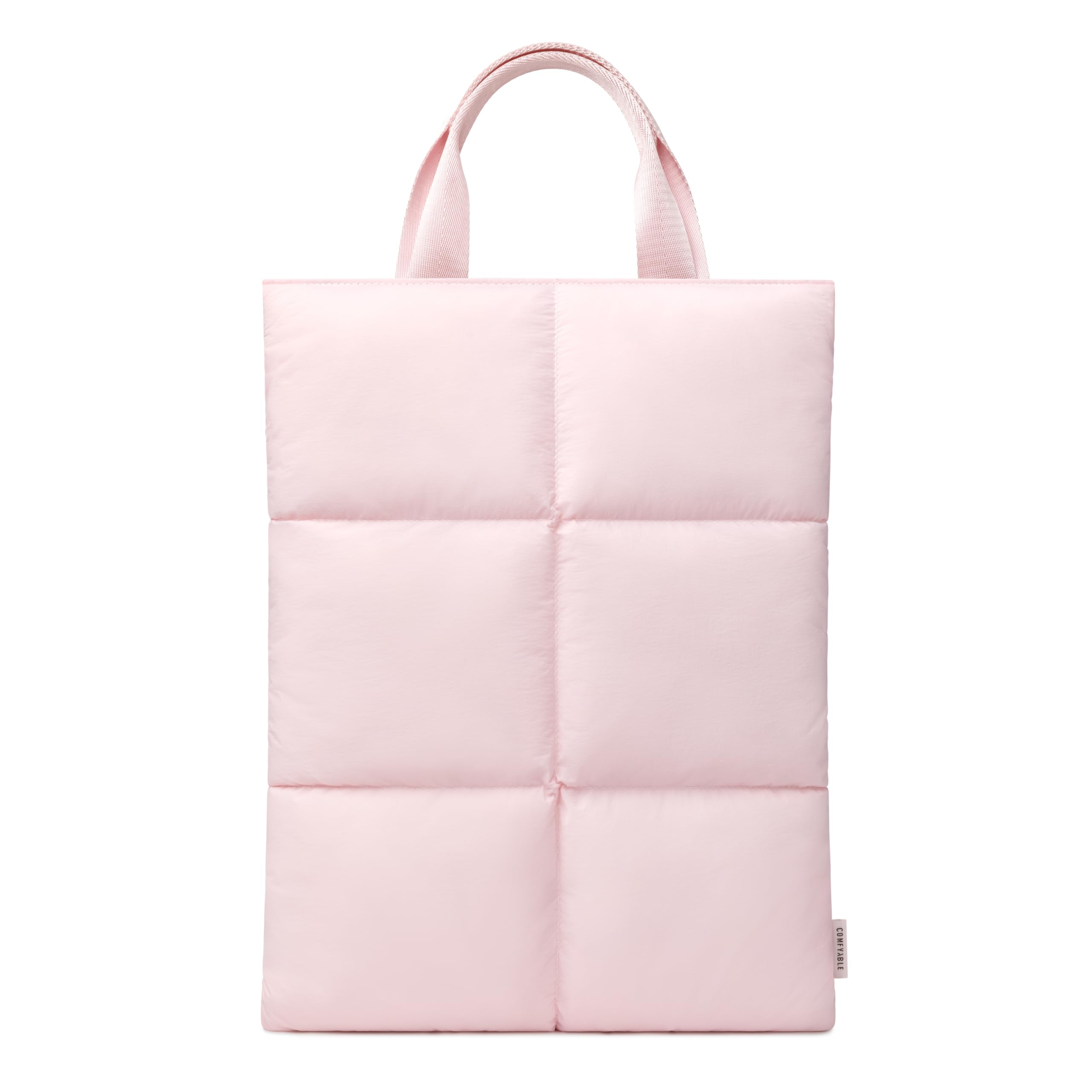 Comfyable Puffy Laptop Sleeve 13 14 Inch, Quilted Puffer Laptop Carrying Case with Handle, Pillow Case Compatible for MacBook Air/Pro M5 M4 M3 M2 Pro/Max 2026, 13" MacBook Neo A18, Light Pink