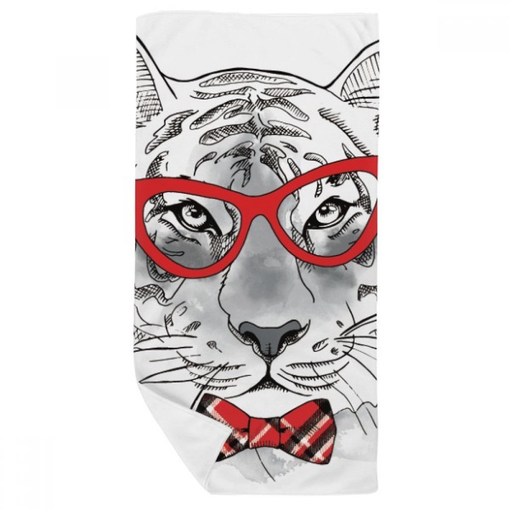 Serviette de bain doux 35x70cm en tissu de haute qualité avec imprimé tigre sauvage coloré
