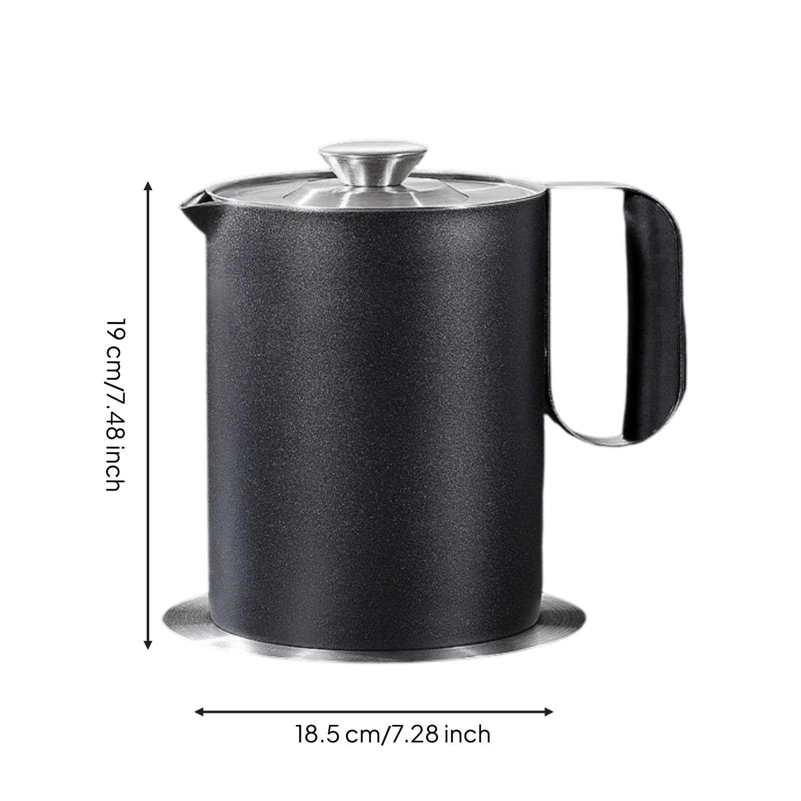 Ronyme Envase Grasa Ergonómico Olla Filtrante Aceite Acero Inoxidable para Frituras, 2000ML
