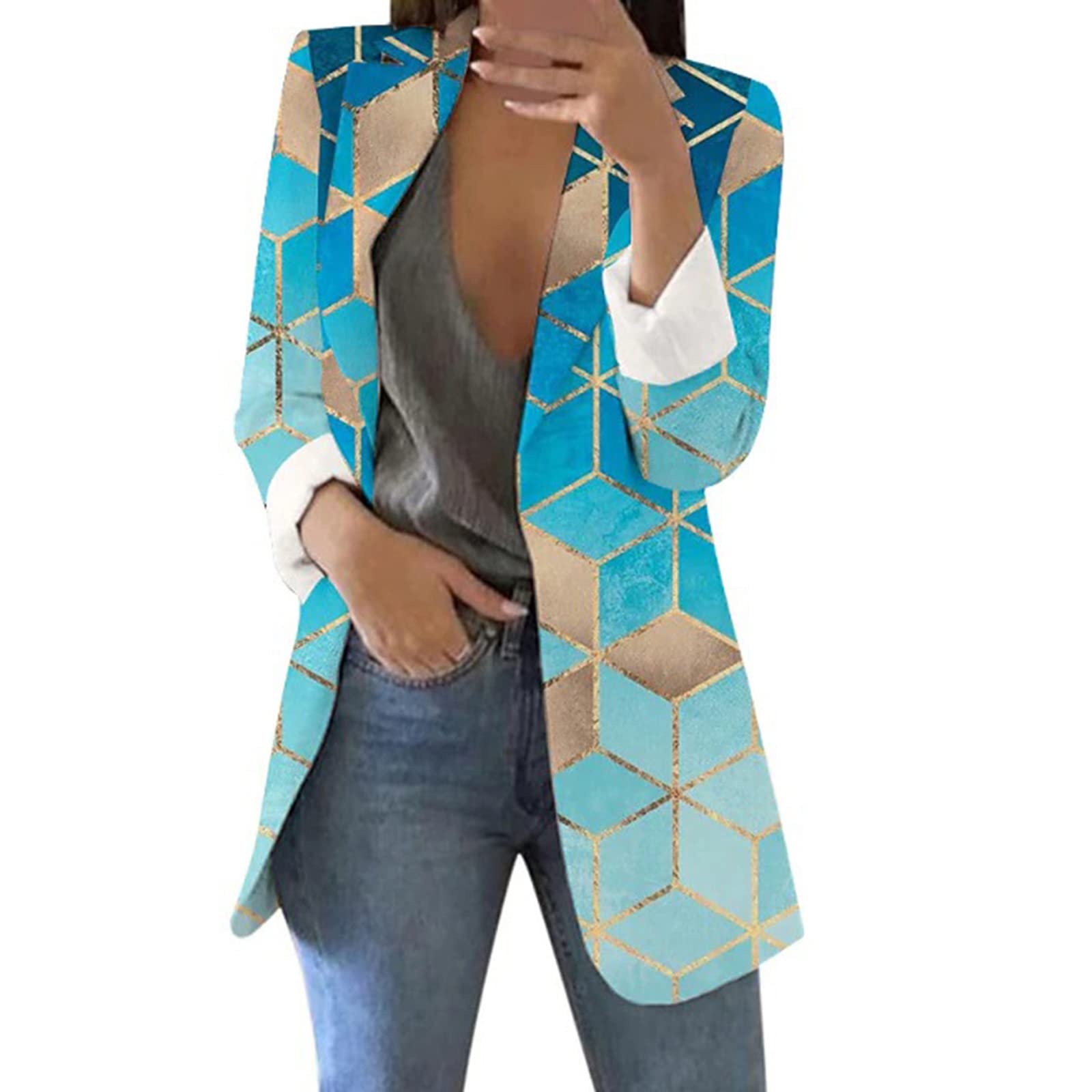 Insulated Flannel Jacket Coats For Teens Womens Printed Cardigan