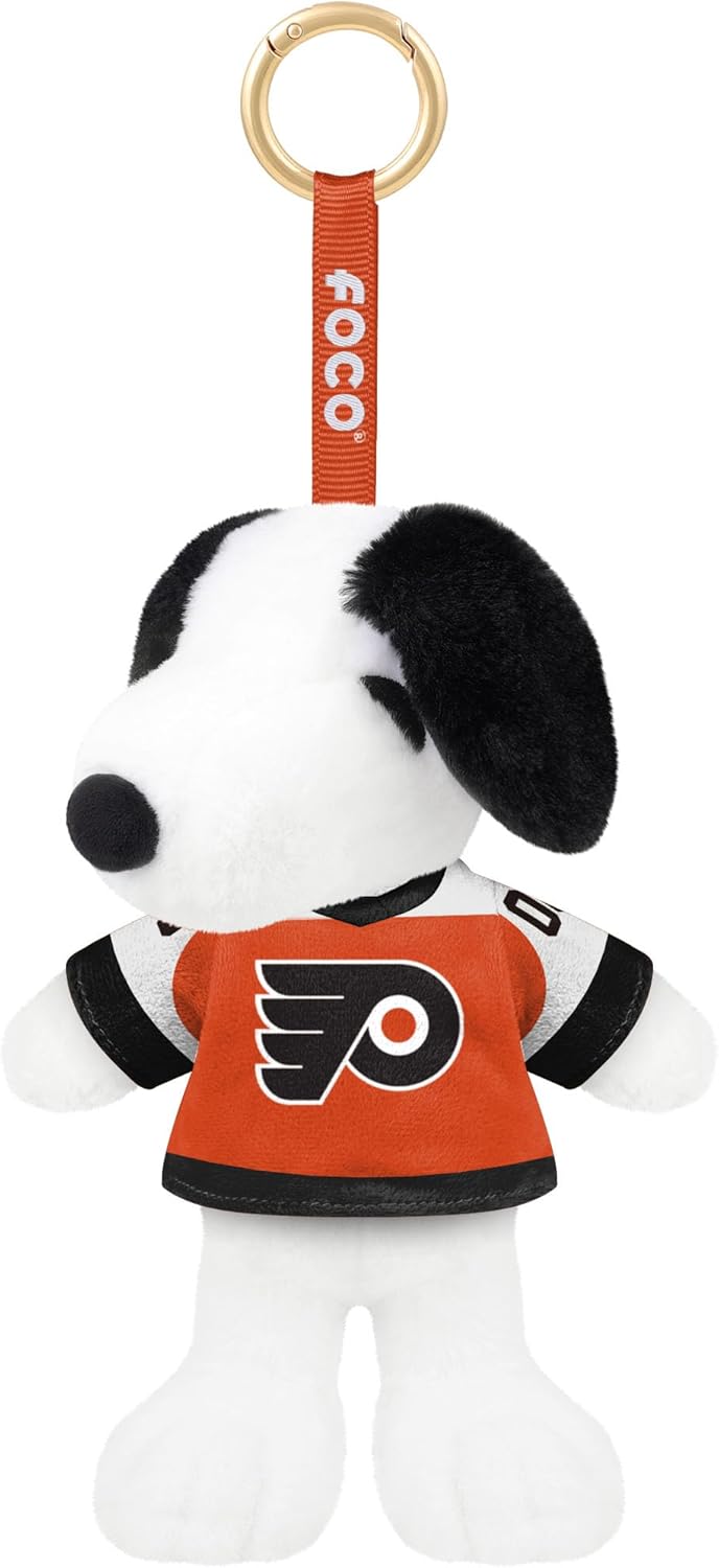 FOCO Philadelphia Flyers NHL Plush Snoopy Peanuts Bag Charm Keychain