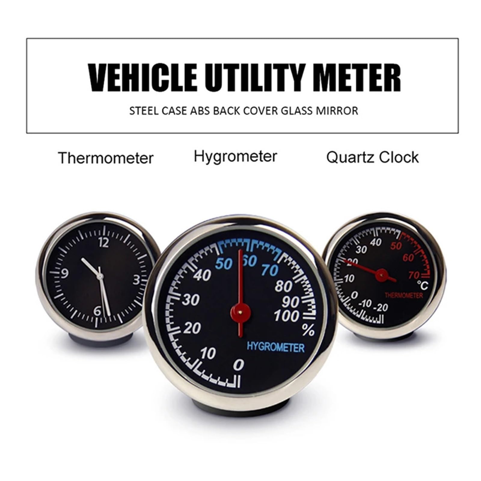 Ajuste para mini reloj digital de coche con termómetro e higrómetro, medidor de decoración interior para vehículos (5 x 4 x 4 CY20012103)