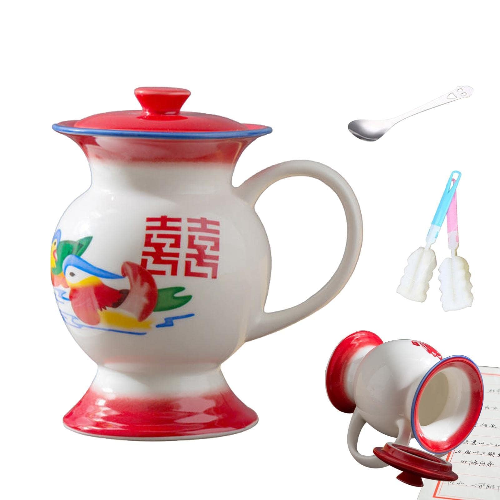 Generico Tazza Ceramica Alta con Manico Grande Capacità 400ml per Caffè Tè Latte e Bevande Calde Design Moderno e Funzionale per Colazione e Regali