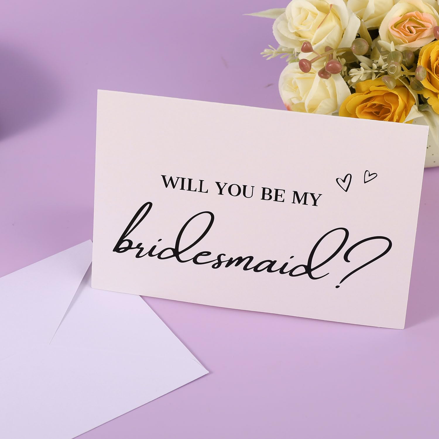 BOXOB Lot de 14 Cartes de Demande en Mariage pour Demoiselle d'Honneur, avec Enveloppes Faire-Part de Mariage Cadeau De Fête Prénuptiale pour Elle