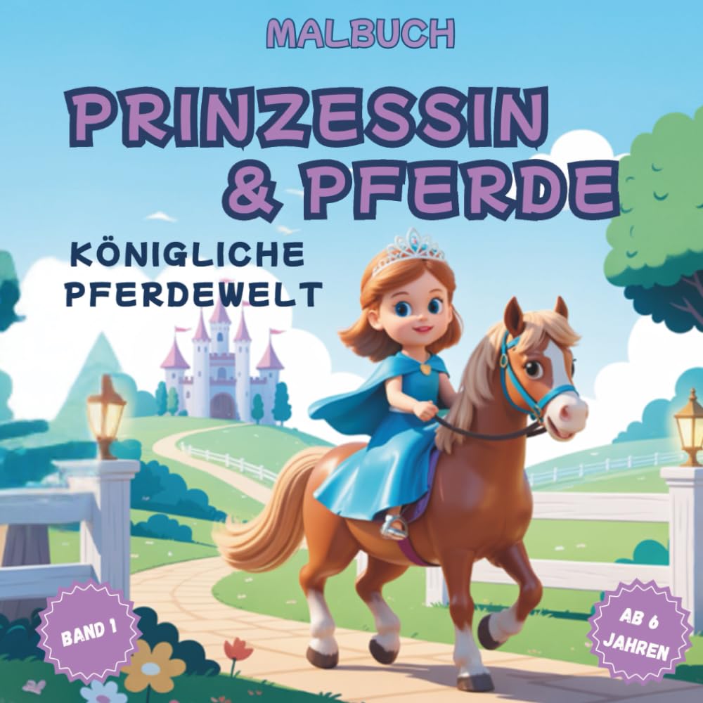 Prinzessin & Pferde – Königliche Pferdewelt – Band 1: Ausmalbuch ab 6 Jahren | Prinzessinnen Malbuch & Pferde Malbuch für Kinder | Schloss, Stall & Reitabenteuer