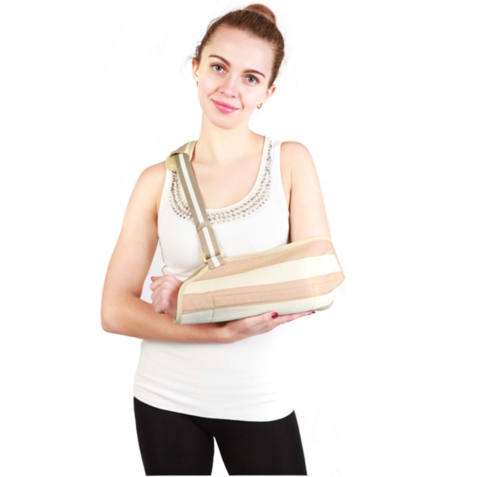 Cabestrillo médico para hombro, inmovilizador de hombro, correa de soporte médico para muñeca de codo de brazo fracturado roto, cabestrillo de brazo transpirable ajustable para estabilizar e