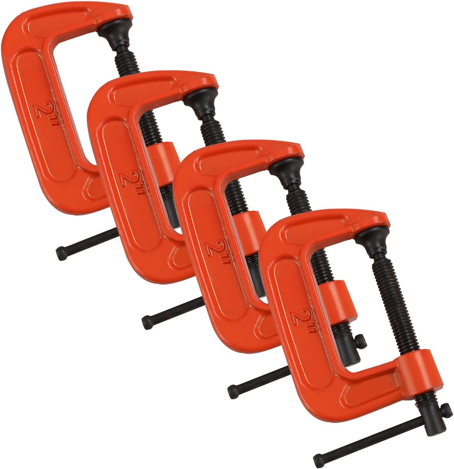 ASelected 4PCS Mini G Clamp 2 Inch (51 MM) Capacity -G-Clamps- Industrial Strength C Clamp Set for DIY Enthusiasts and Professionals(Orange)