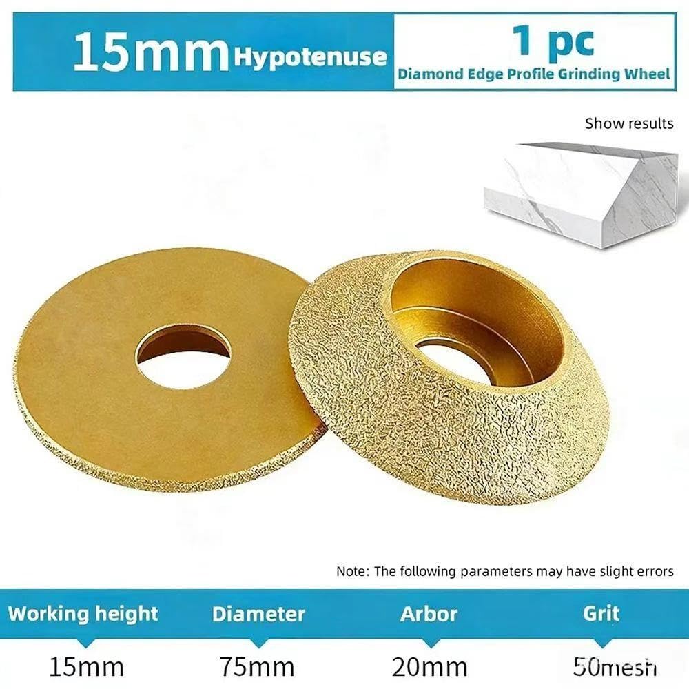 Koło Diamentowe O Średnicy 75 Mm, Grubość Szlifowania 15/20 Mm, Otwór 20 Mm, Do Polerowania Krawędzi Kamienia Z Granitu Marmurowego - 1 Szt.(15mm)