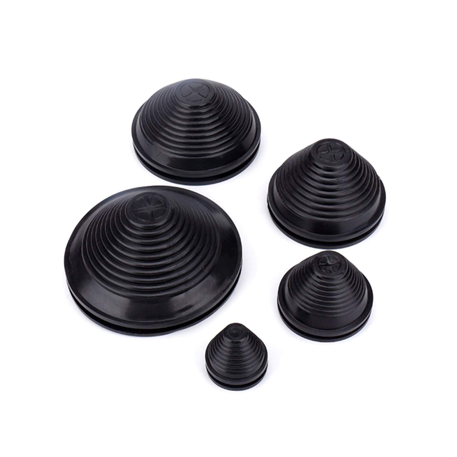 Cache-câbles noirs 120 mm coniques pour fixation sécurisée de vos fils de bureau