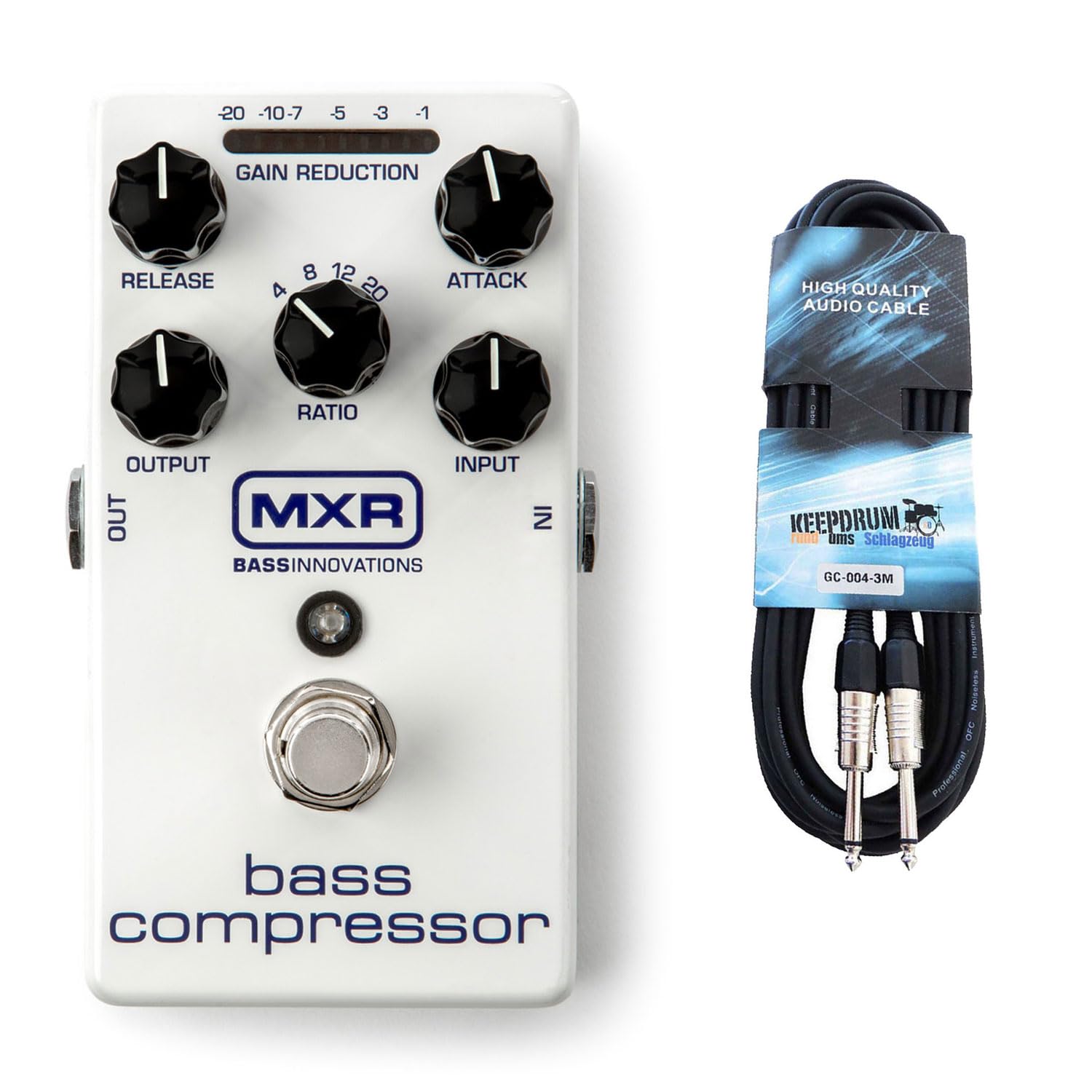 MXR M87 Bass Compressor Effektgerät Pedal mit keepdrum Klinkenkabel