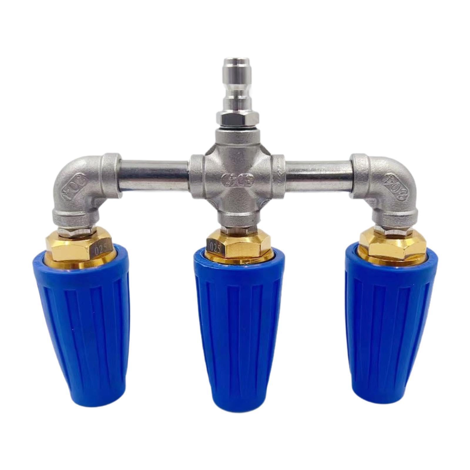 Ugello rotante rivoluzionario a 360°, ugello triplo di ricambio per idropulitrice, semplifica le attività di pulizia in casa, accessorio 3 in 1, , Blu , 16x15 cm