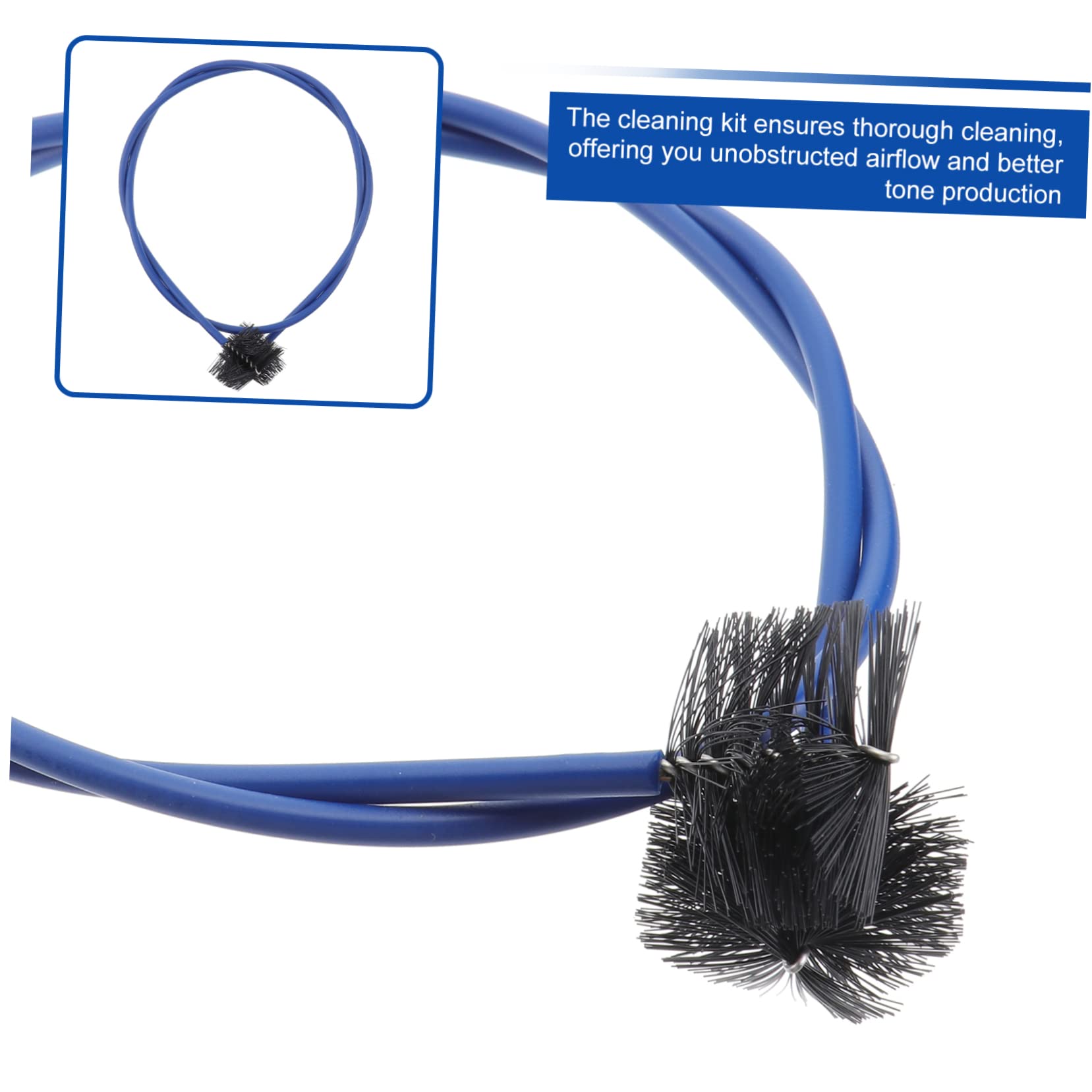 Lot de 3 Set de Set de Brosses Flexibles Bleues de Nettoyage pour Trompette | Plastique et Nylon, pour Instrument à Vent, Entretien Précis, Format Compact