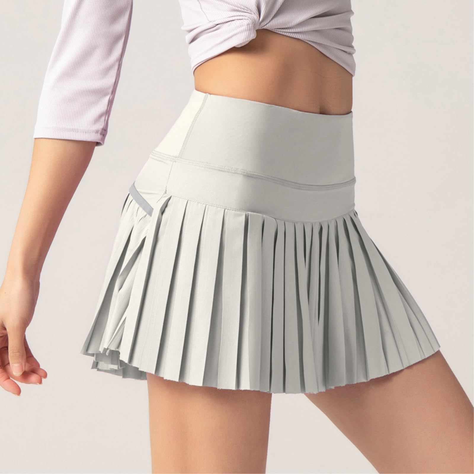Jupe De Tennis Femme Jeune Golf Plissée Anti-Exposition des Femmes D'été Fitness Taille Haute-Black-m