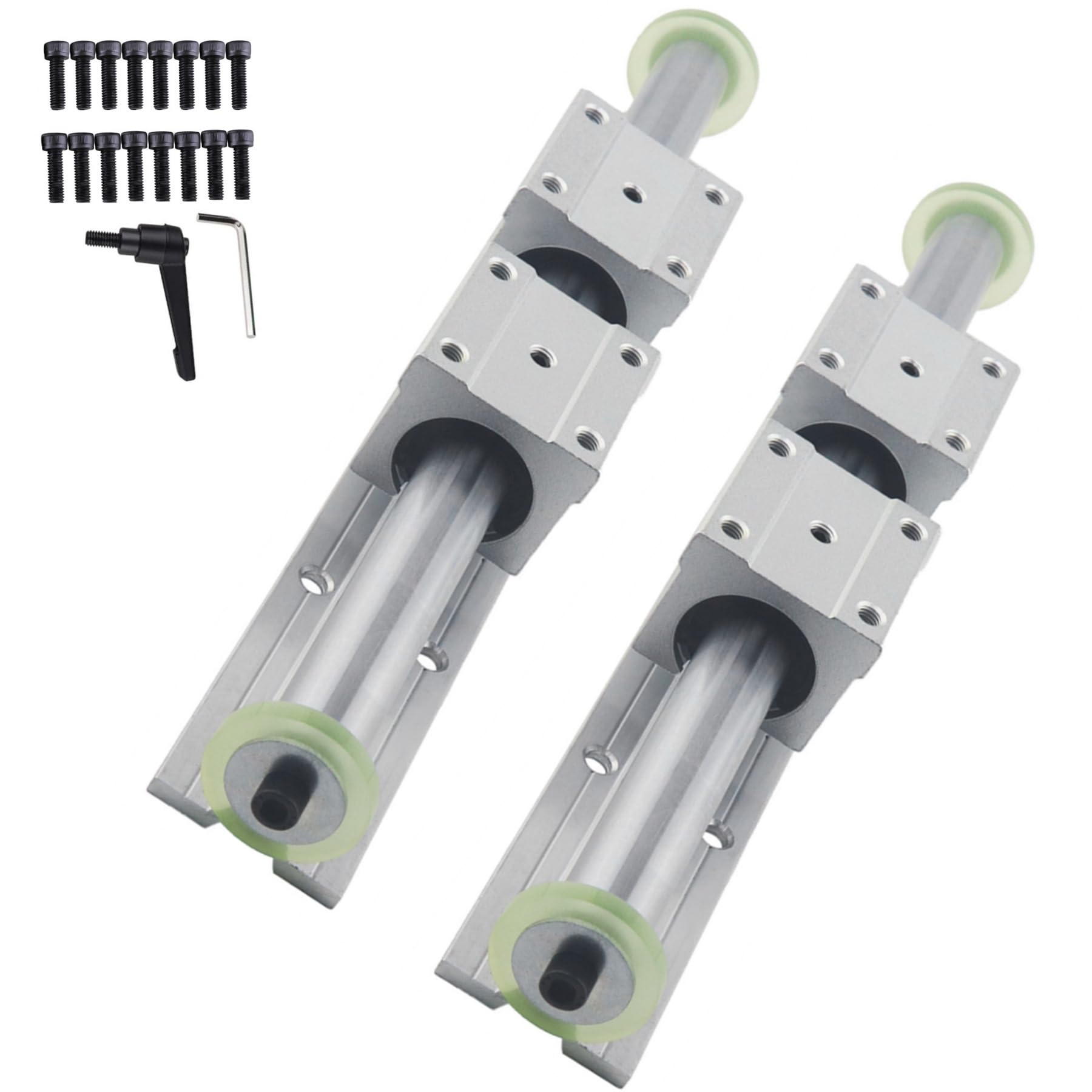 Linearschiene SBR16 1000mm 2 x Linearführung und 4 x SBR20UU Lagerblöcken mit Schienenstopper, Linearführungswellen 1500 mm Linearschienen für 3D Drucker CNC Teile