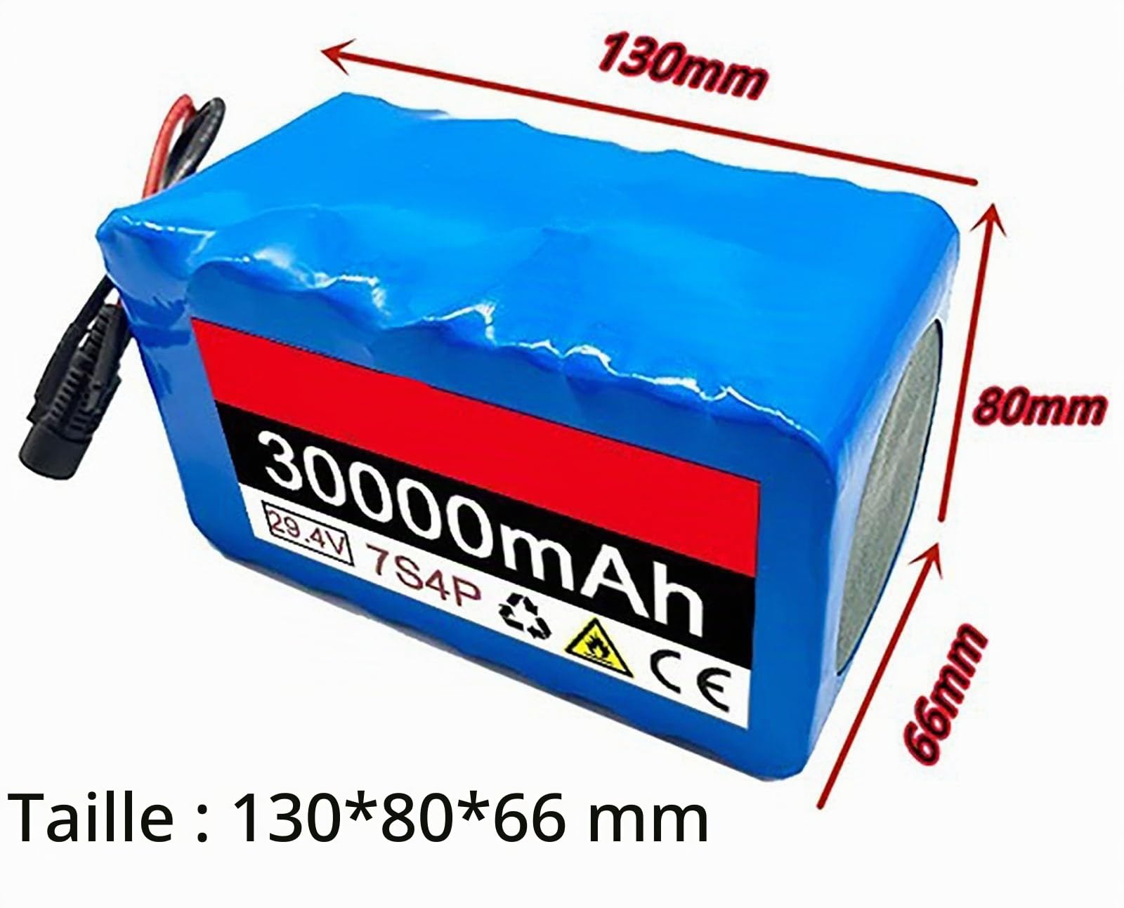 Batterie Lithium-ION 29,4 V 30 Ah pour Vélo Électrique Batterie 24 V 7S4P, pour Vélo/Scooter Électrique Moteur 50 W-500 W, avec BMS 20 A Et Chargeur